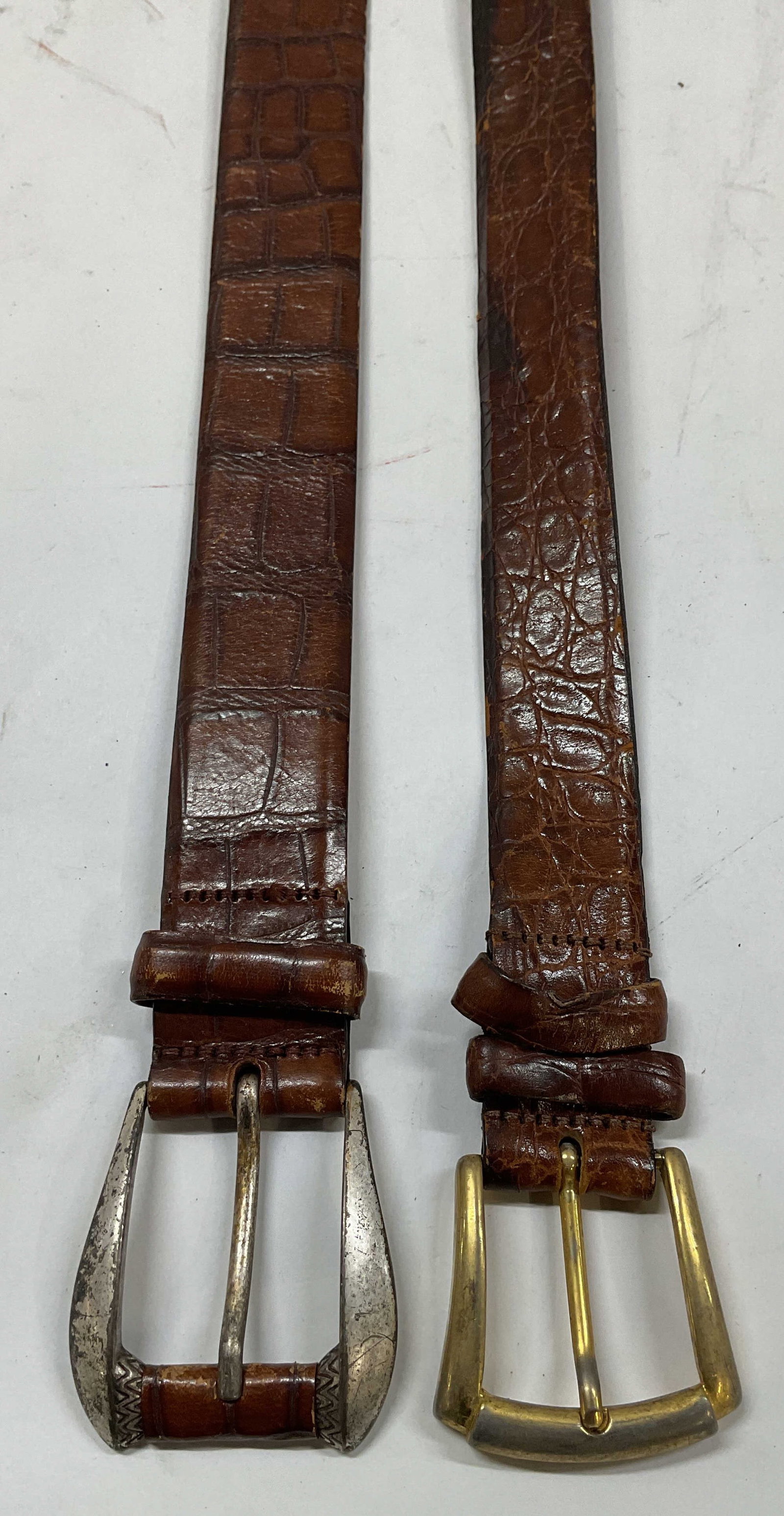Lot 2 Brown Alligator Leather Belts USA (1 of 6)