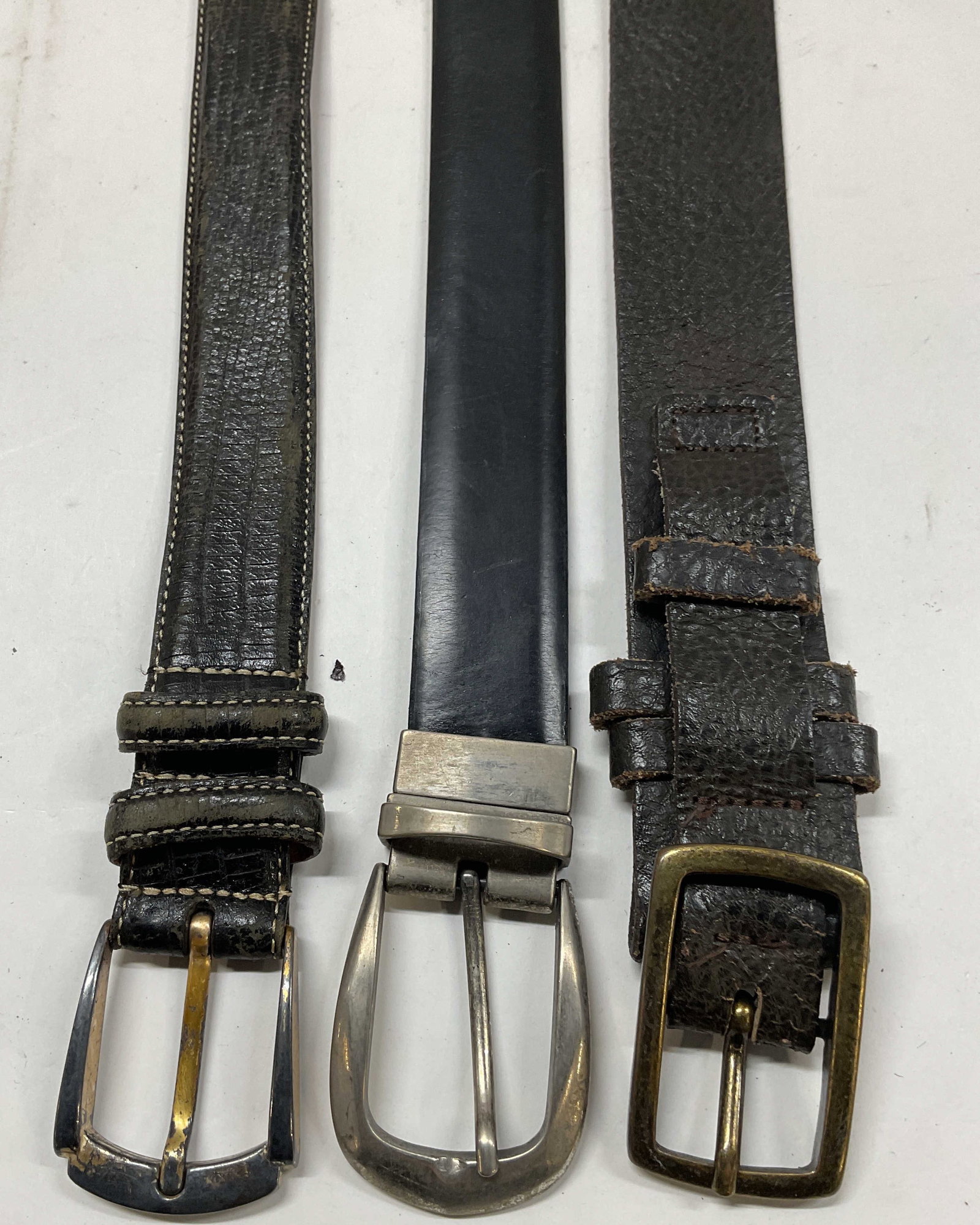 Lot 3 Sisley Italy+ Black Leather Belts (1 of 6)