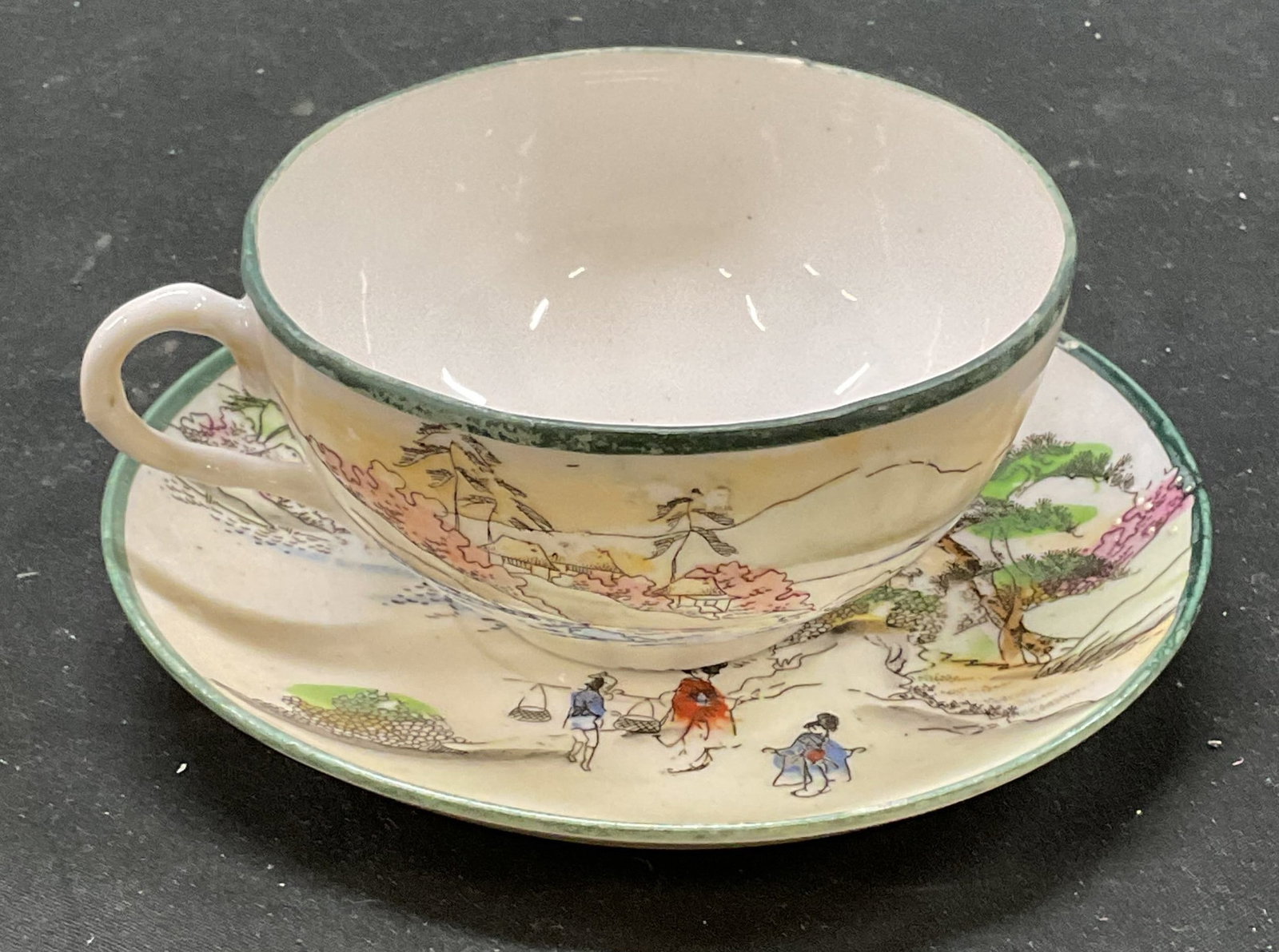 Hand Painted Porcelain Teacup & Saucer, Japan (1 of 6)