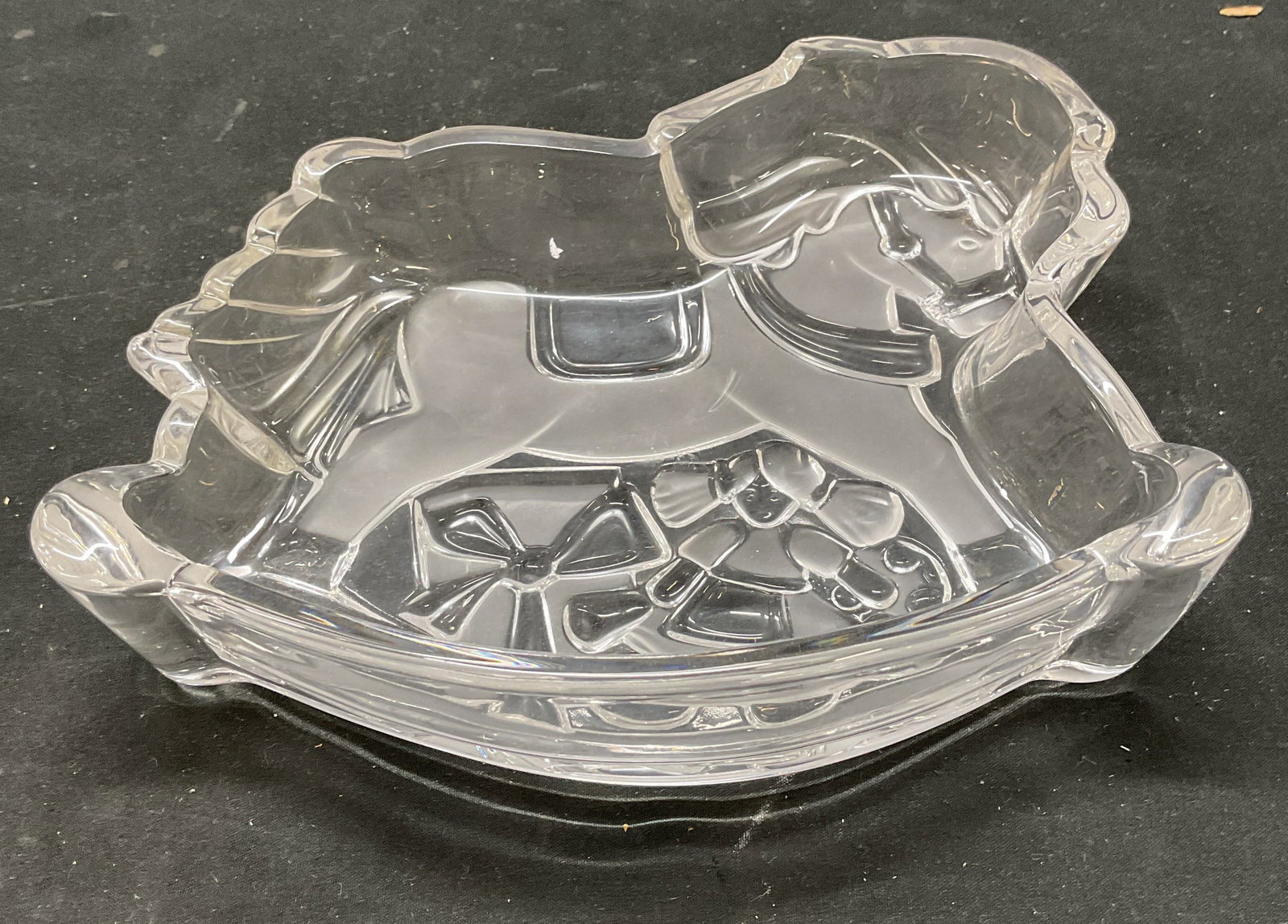 Frosted Glass Rocking Horse Motif Dish (1 of 6)