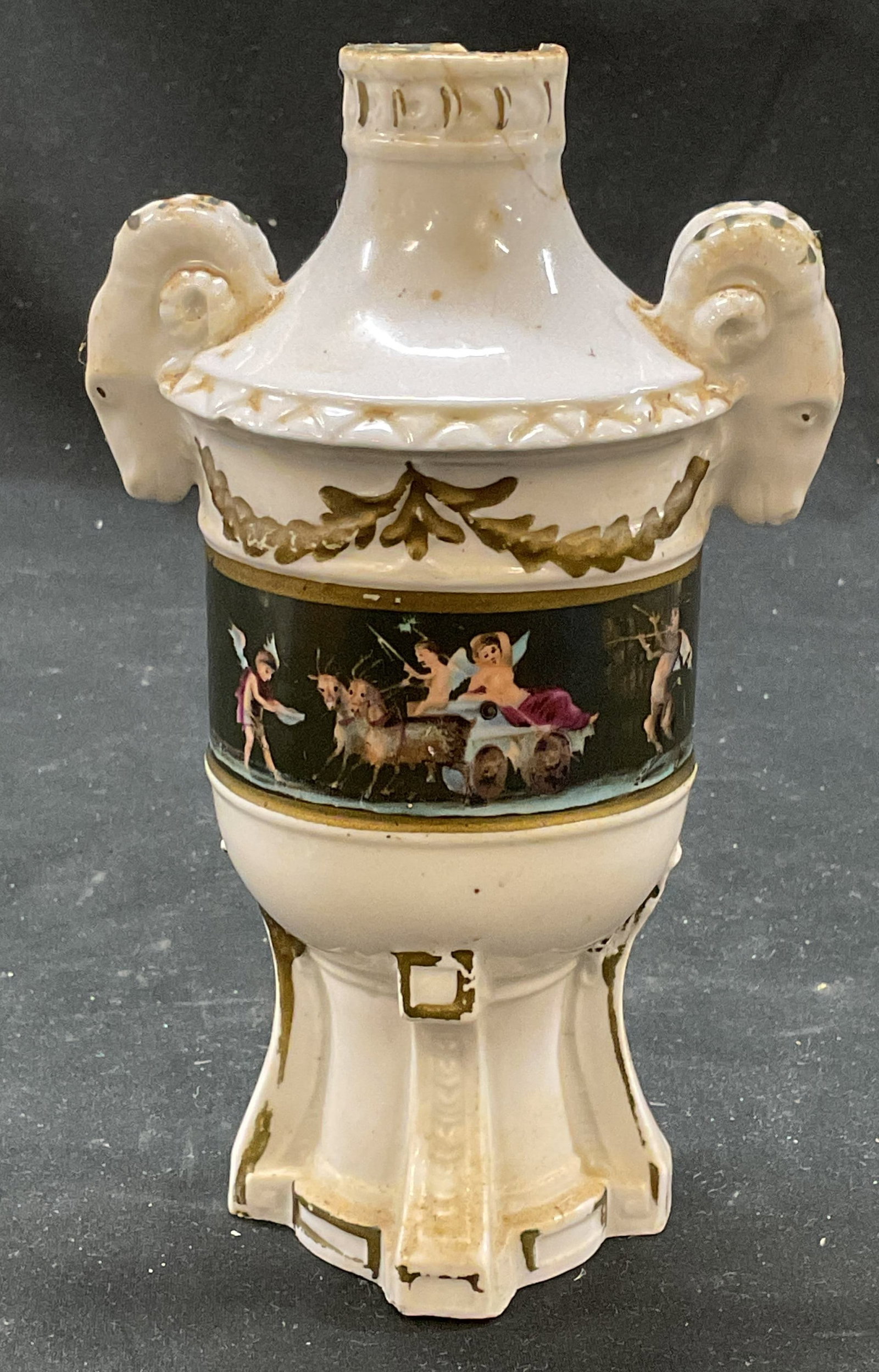 Antique Porcelain Cherub & Ram Vase (1 of 6)