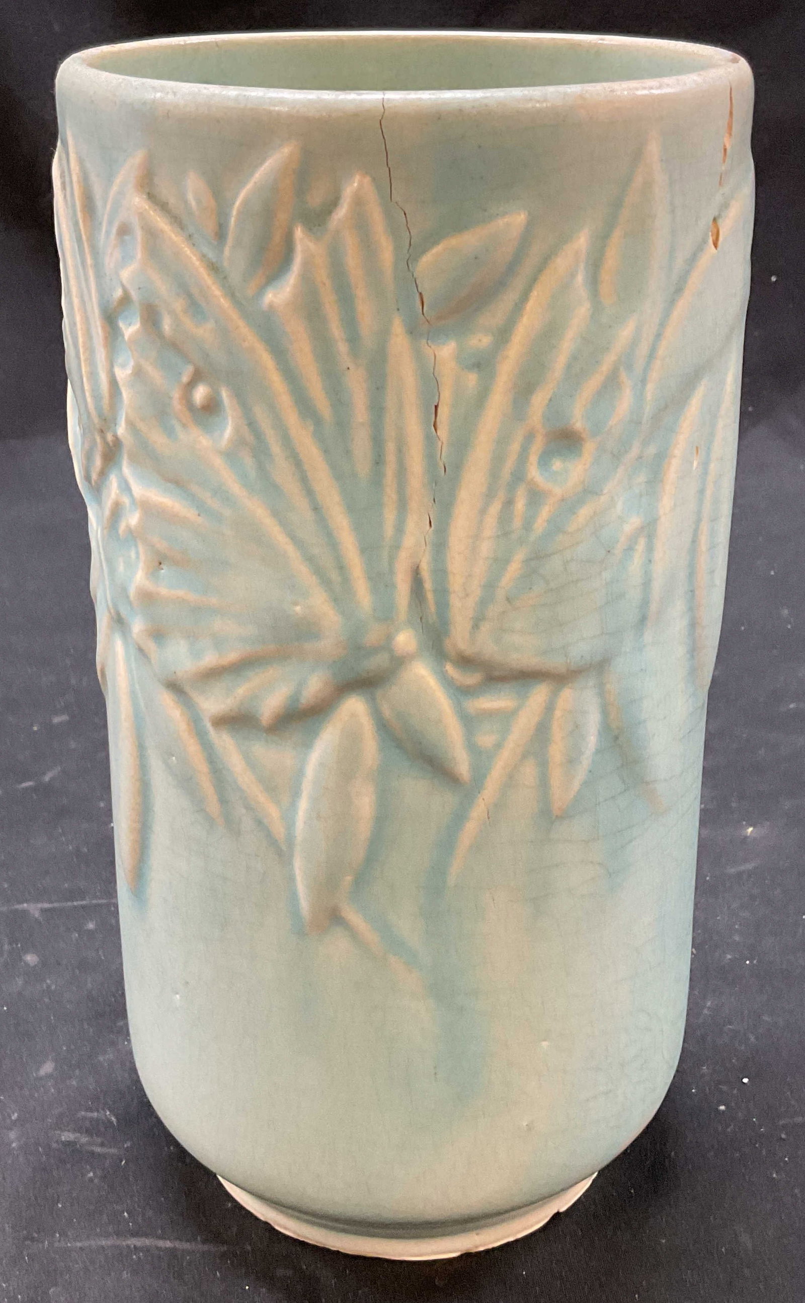 1940s McCoy Pottery Blue Butterfly Vase (1 of 6)