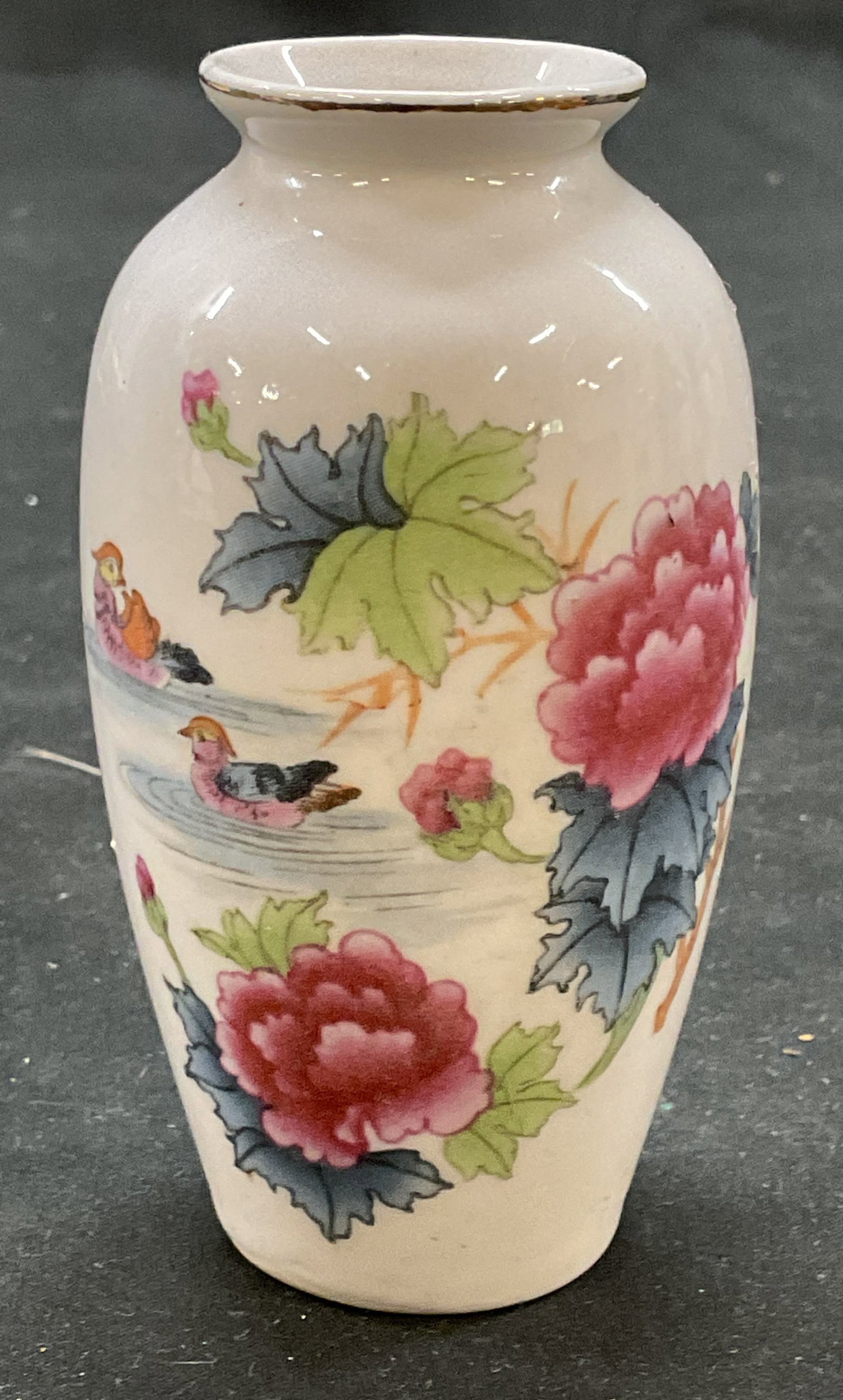 Signed Chinese Porcelain Floral Bud Vase (1 of 6)