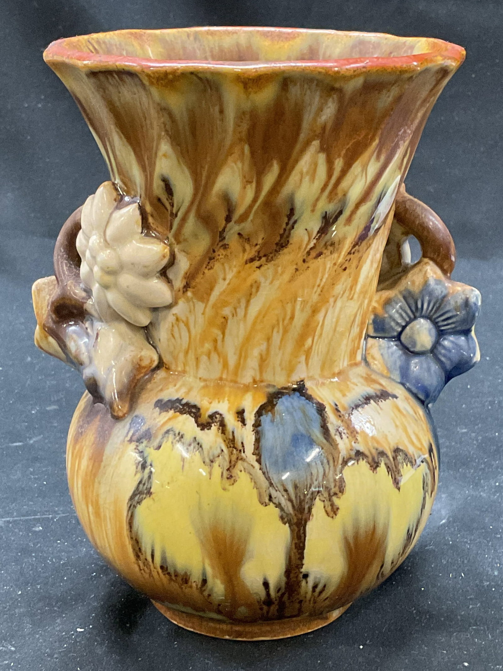 Signed TH Ceramic Flower Drip Vase, Germany (1 of 6)