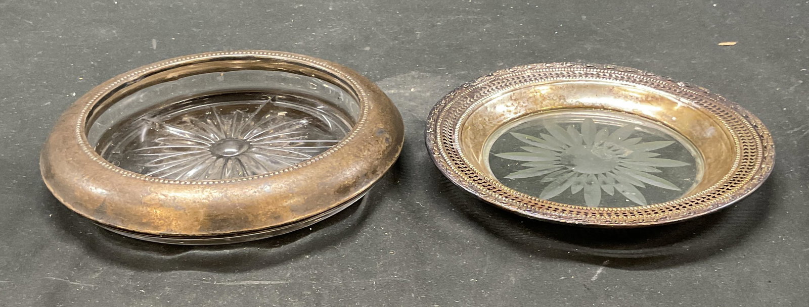 Lot 2 Vintage Silver Plated Cut Glass Dishes (1 of 7)