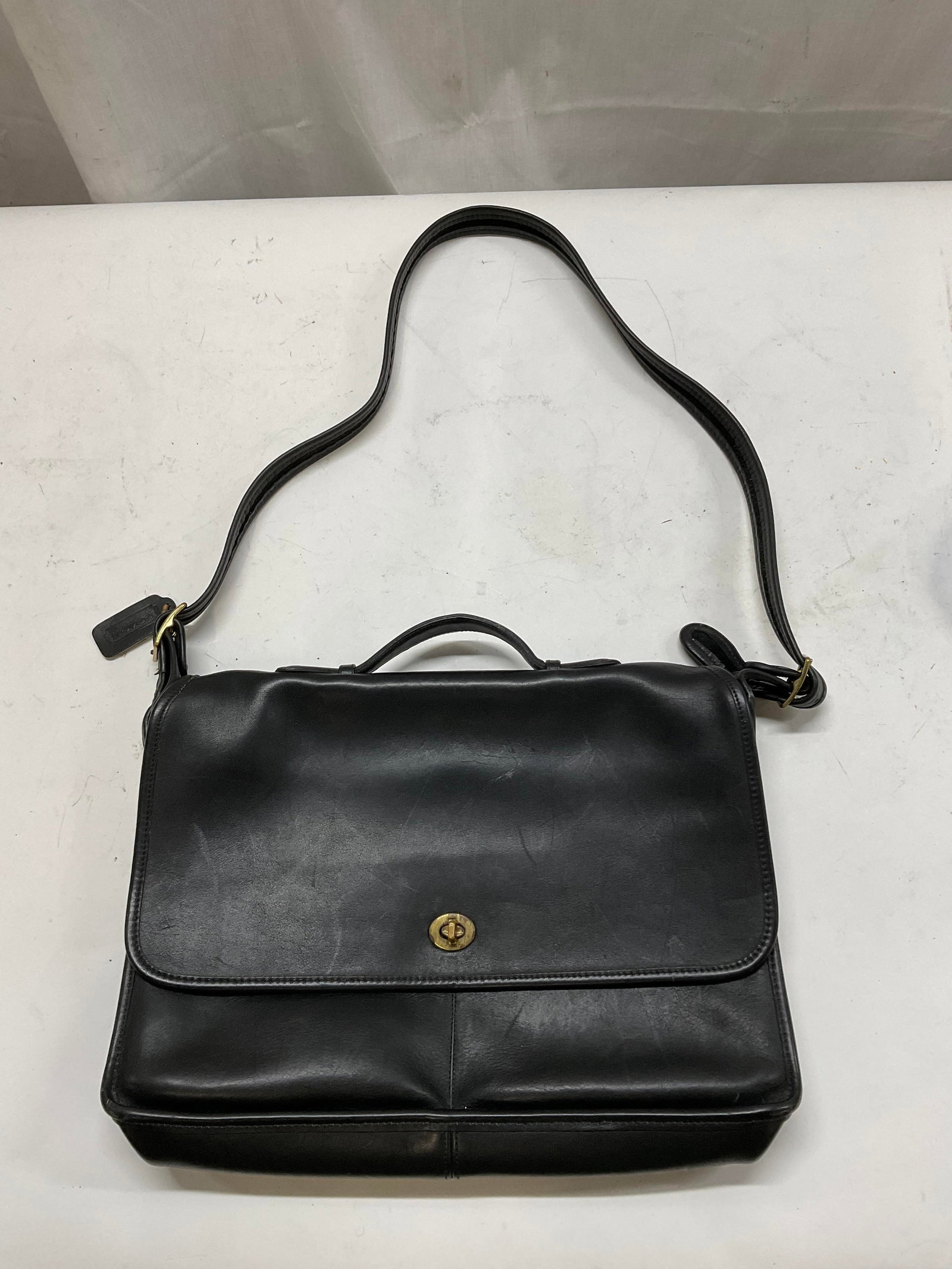 VTG Coach Genuine Black Leather Briefcase - 6
