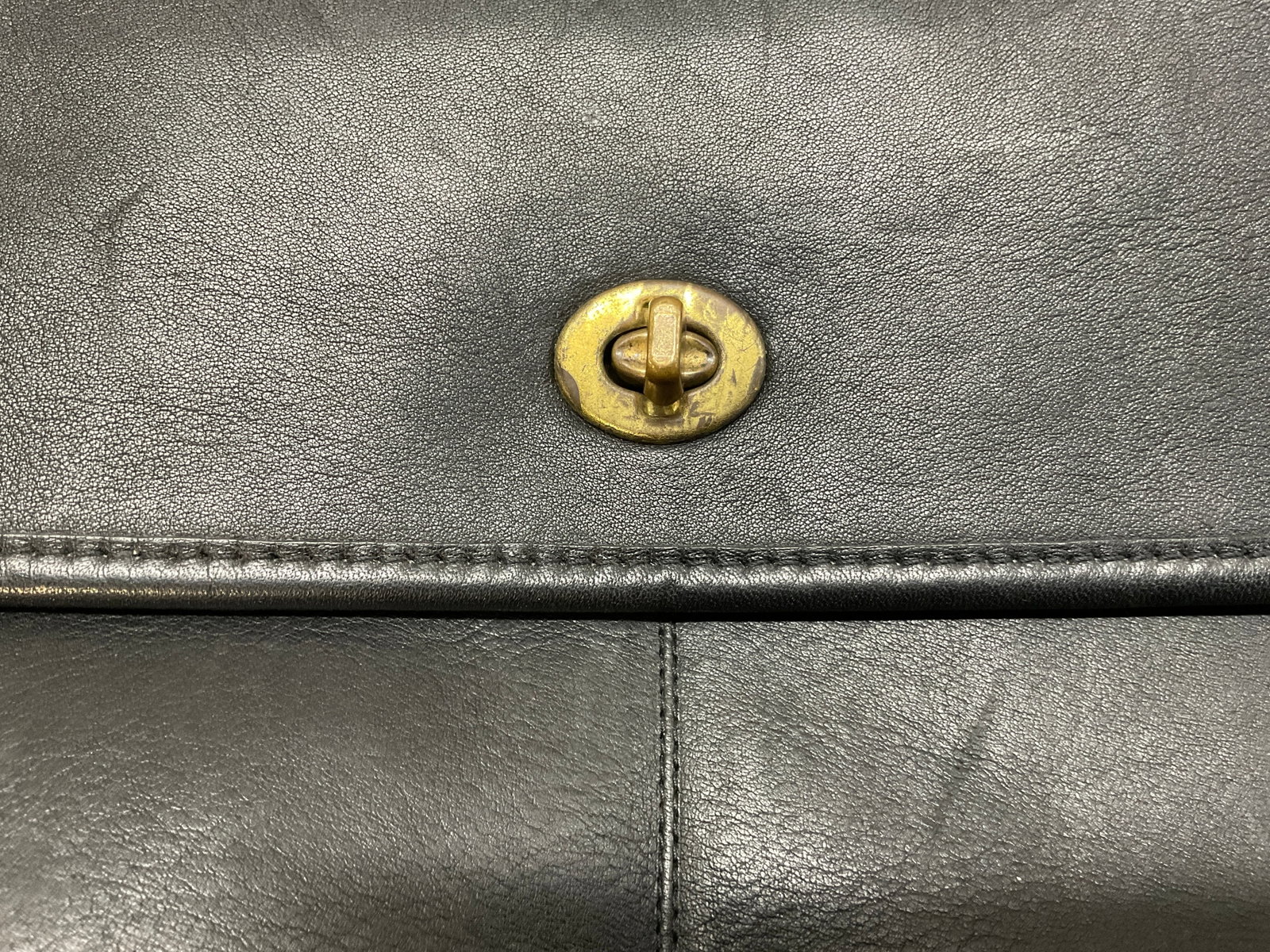 VTG Coach Genuine Black Leather Briefcase - 7