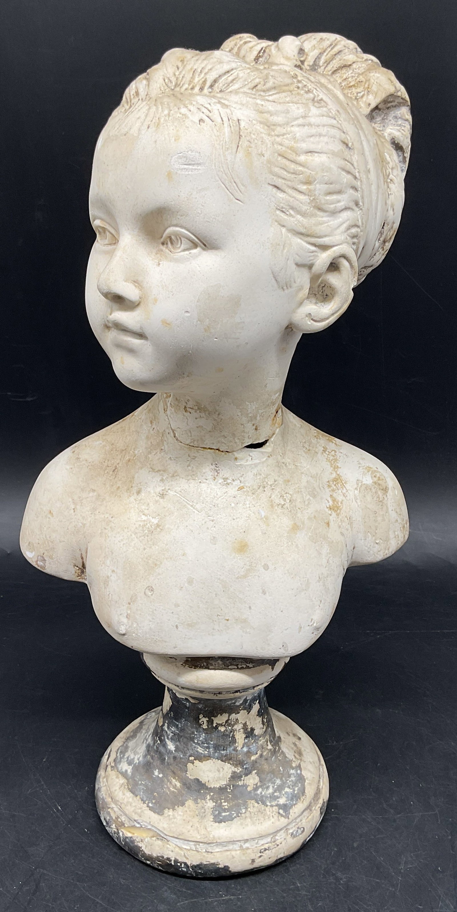 Vintage Plaster Ceramic Bust of a Girl (1 of 6)