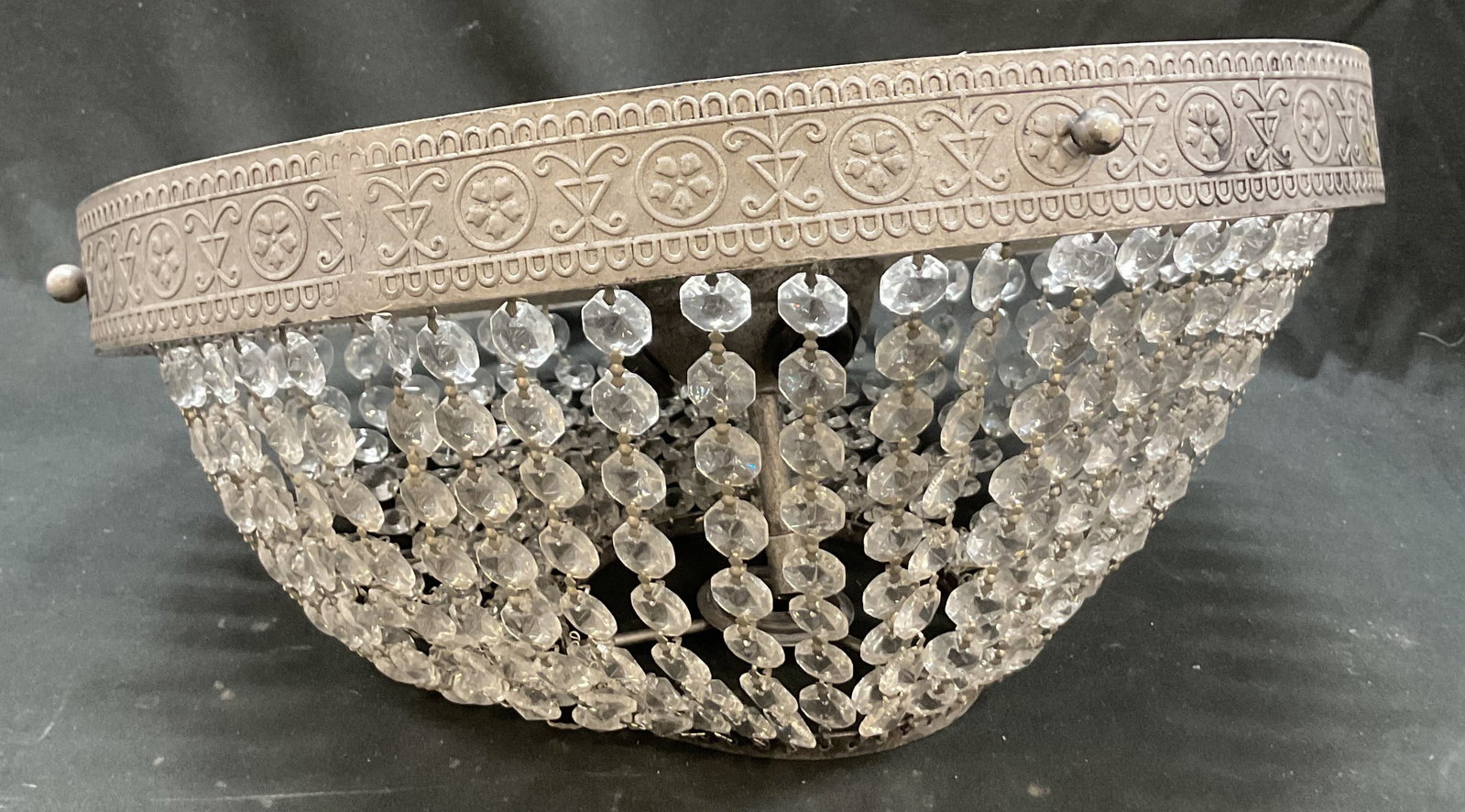 Vintage Crystal Dome Shape Light Fixture (1 of 9)