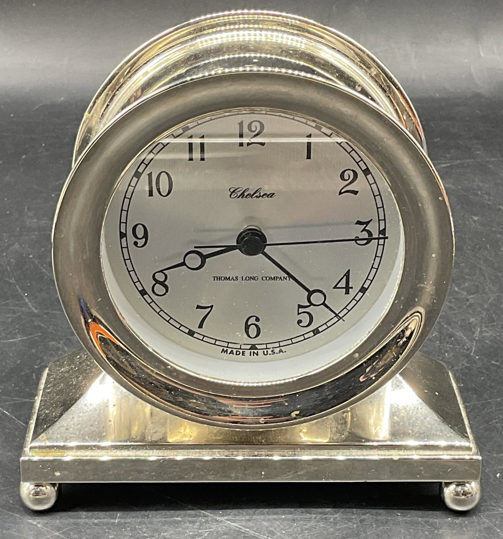 Thomas Long Chelsea Silver Tone Mantle Clock USA (1 of 7)