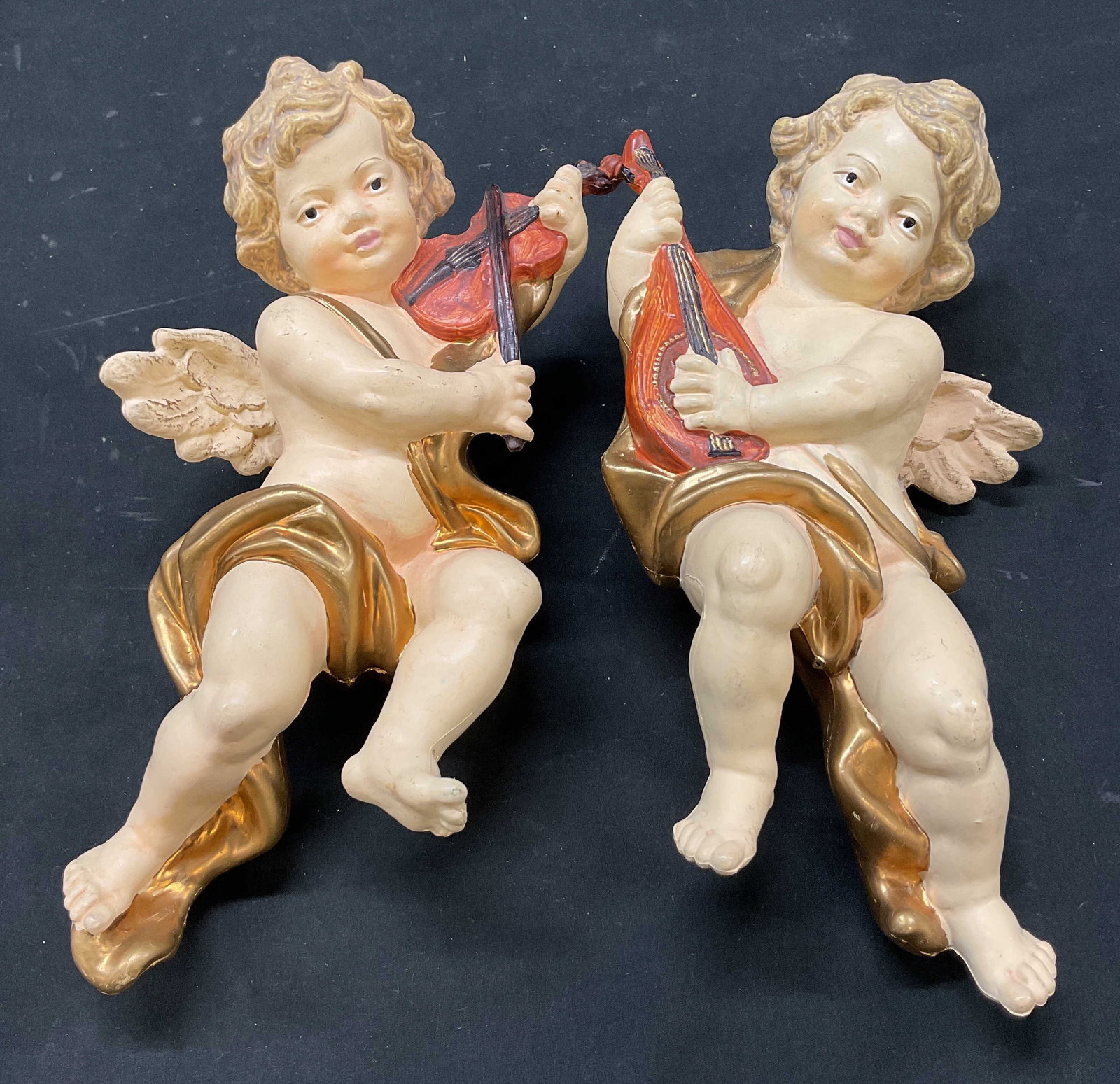 Pair Vintage Cherub Wall Decor Figures (1 of 9)