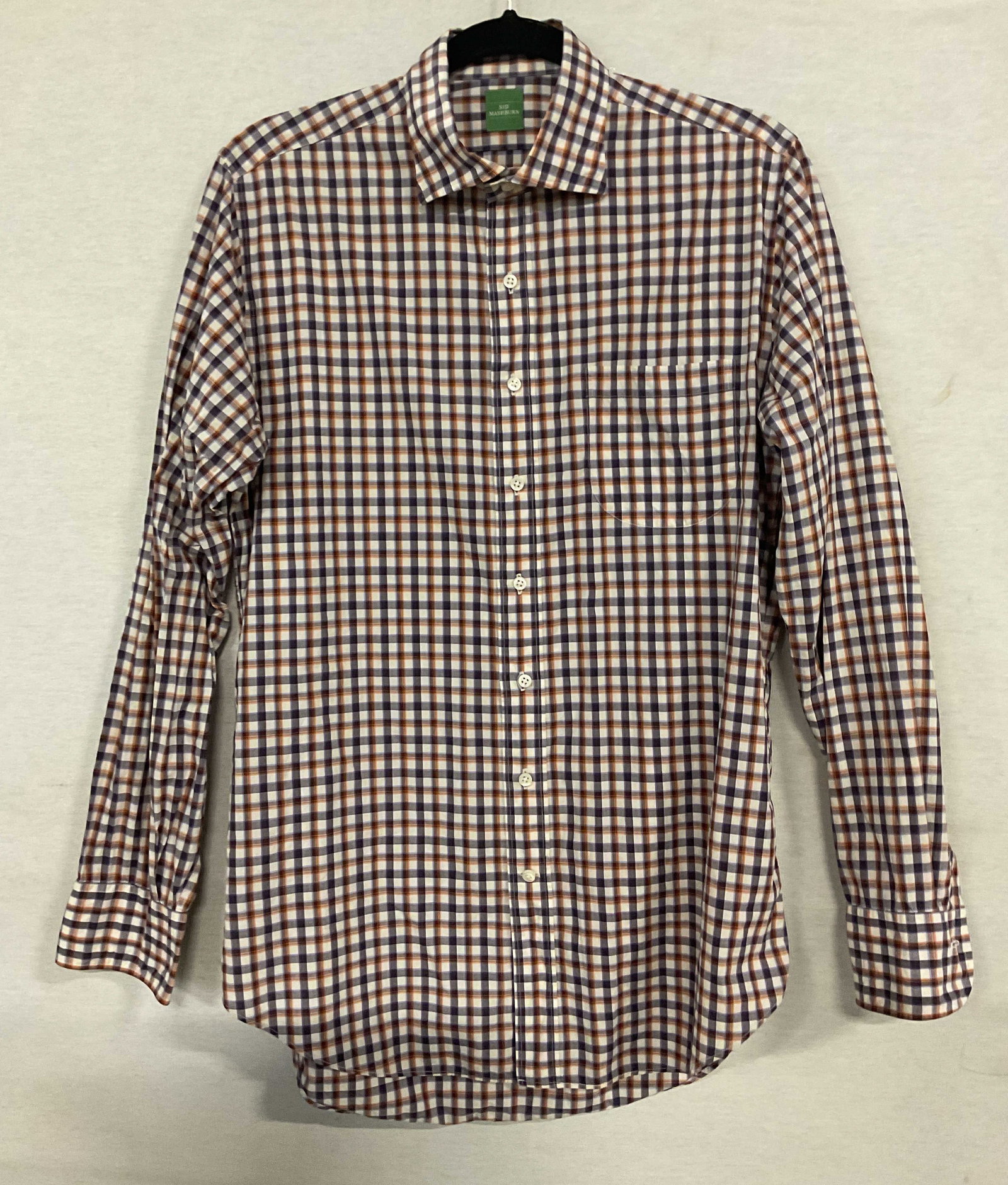 Sid Mashburn Orange Purple Plaid Button Up Shirt (1 of 6)
