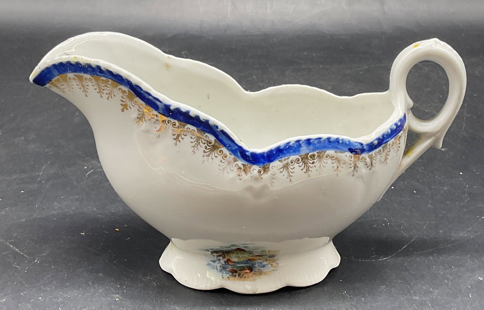 Antique Gilt Porcelain Fish Gravy Boat (1 of 9)