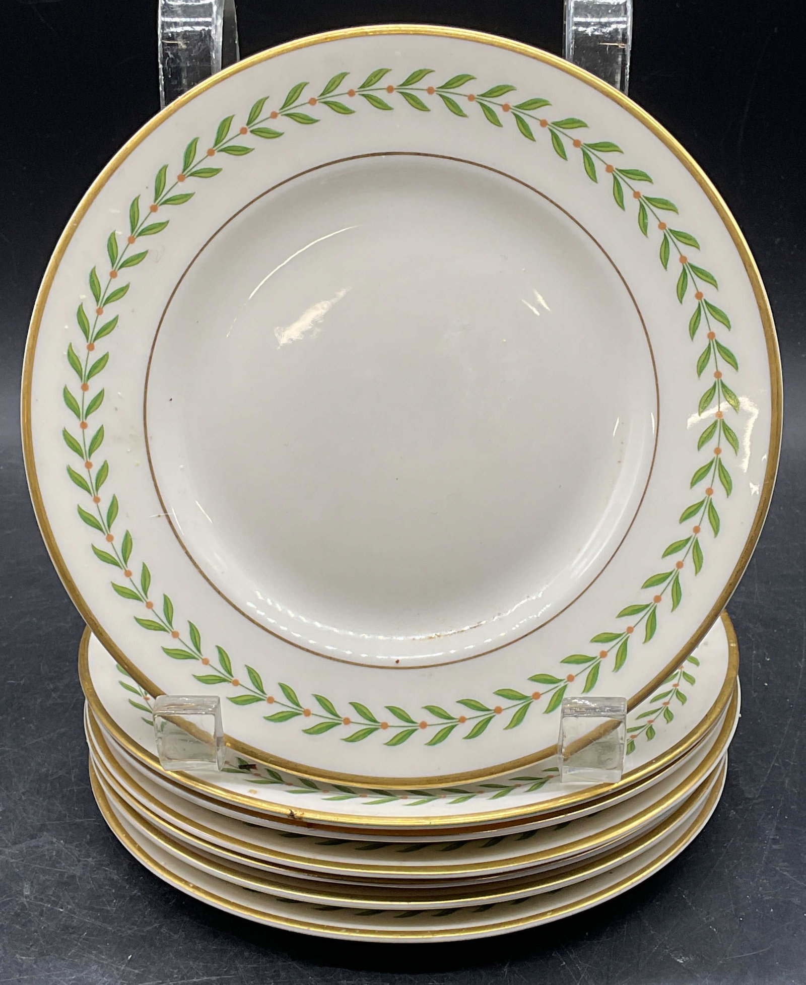 Set 7 Greenwood Syracuse China Gilt Floral Plates (1 of 6)