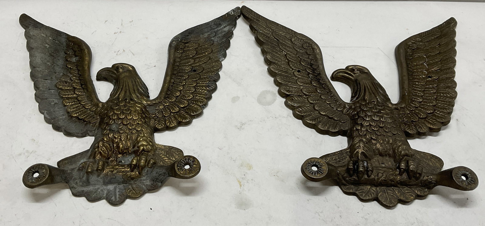 Lt 2 Bronze Toned Metal Bald Eagle Wall Plaques (1 of 8)