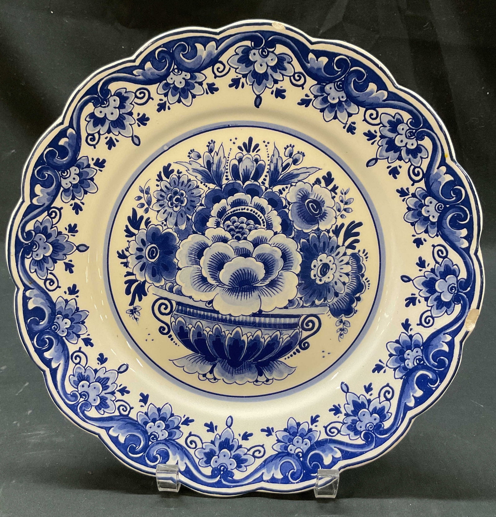 Delfts Blauw Ceramic Floral Wall Plate Holland (1 of 7)