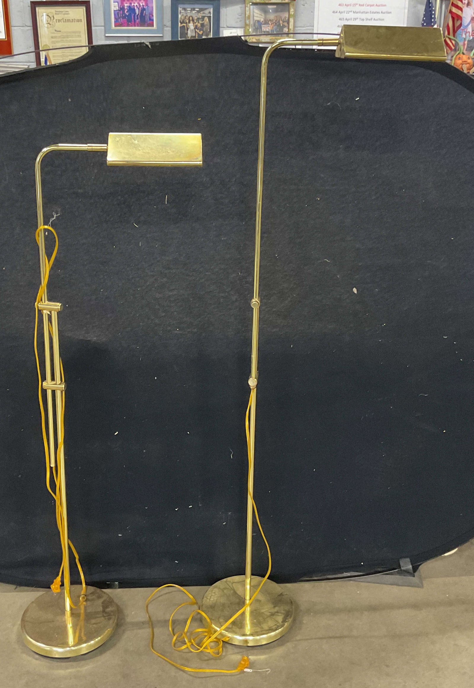 Pair Adjustable Gold Tn Pharmacy Floor Lamps (1 of 7)