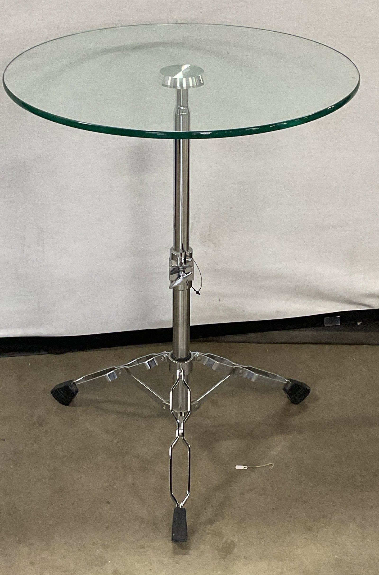 Drum Stand Glass Top Adjustable Side Table (1 of 6)