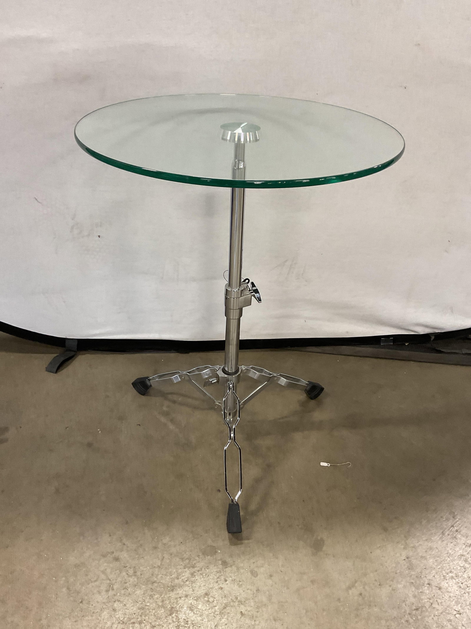 Drum Stand Glass Top Adjustable Side Table - 5