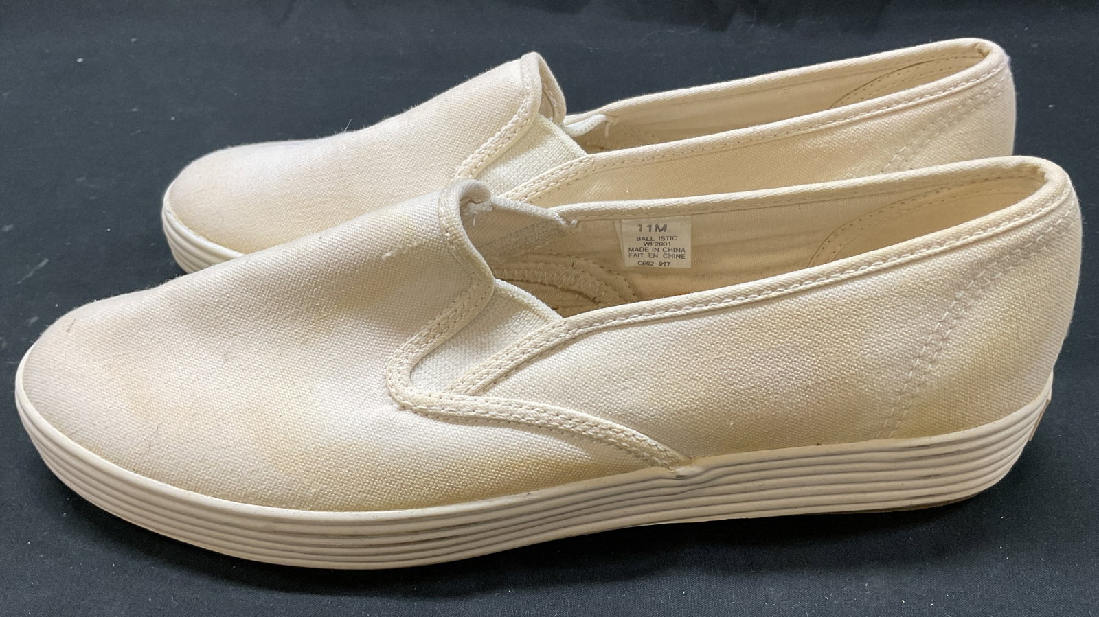 Aerosoles White Slip On Shoes: Aerosoles white slip on shoes. Size 11. Comes in storage box. Some wear and blemishes. Shoes, slip on shoes, Aerosoles, wearables, outerwear, fashion, accessories. 4CS