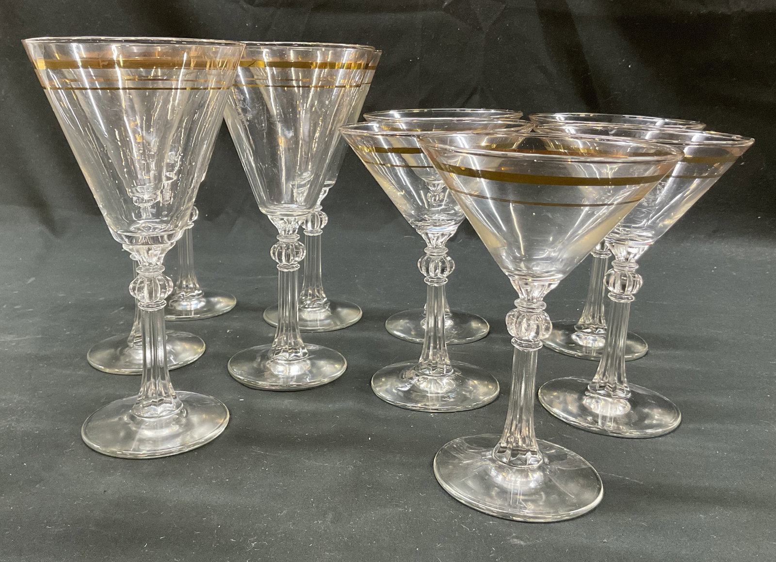 Set 10 Vintage Gilt Cocktail Glasses (1 of 12)