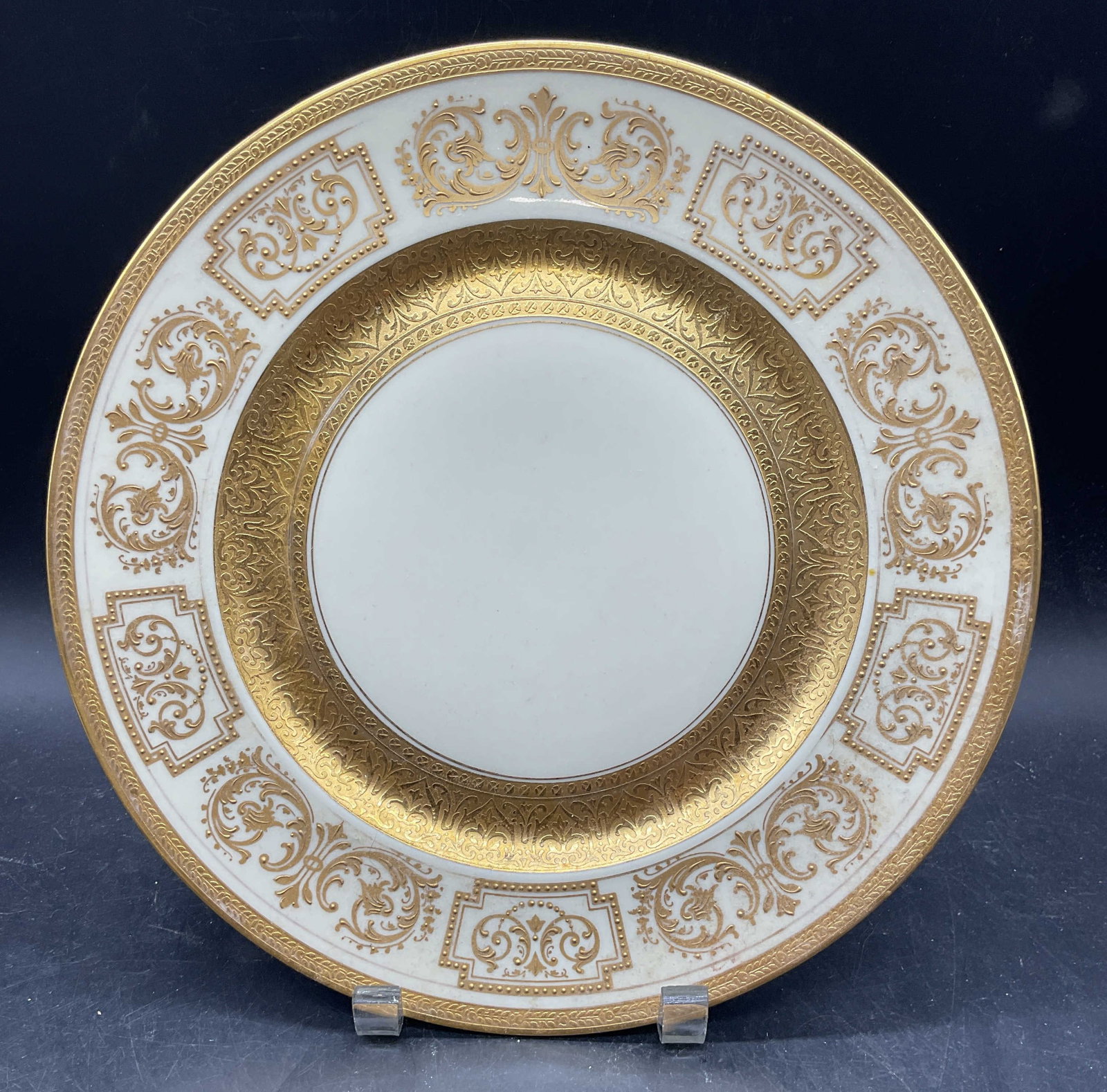Heinrich & Co Bavaria Gilt Scroll Plate, Germany (1 of 6)