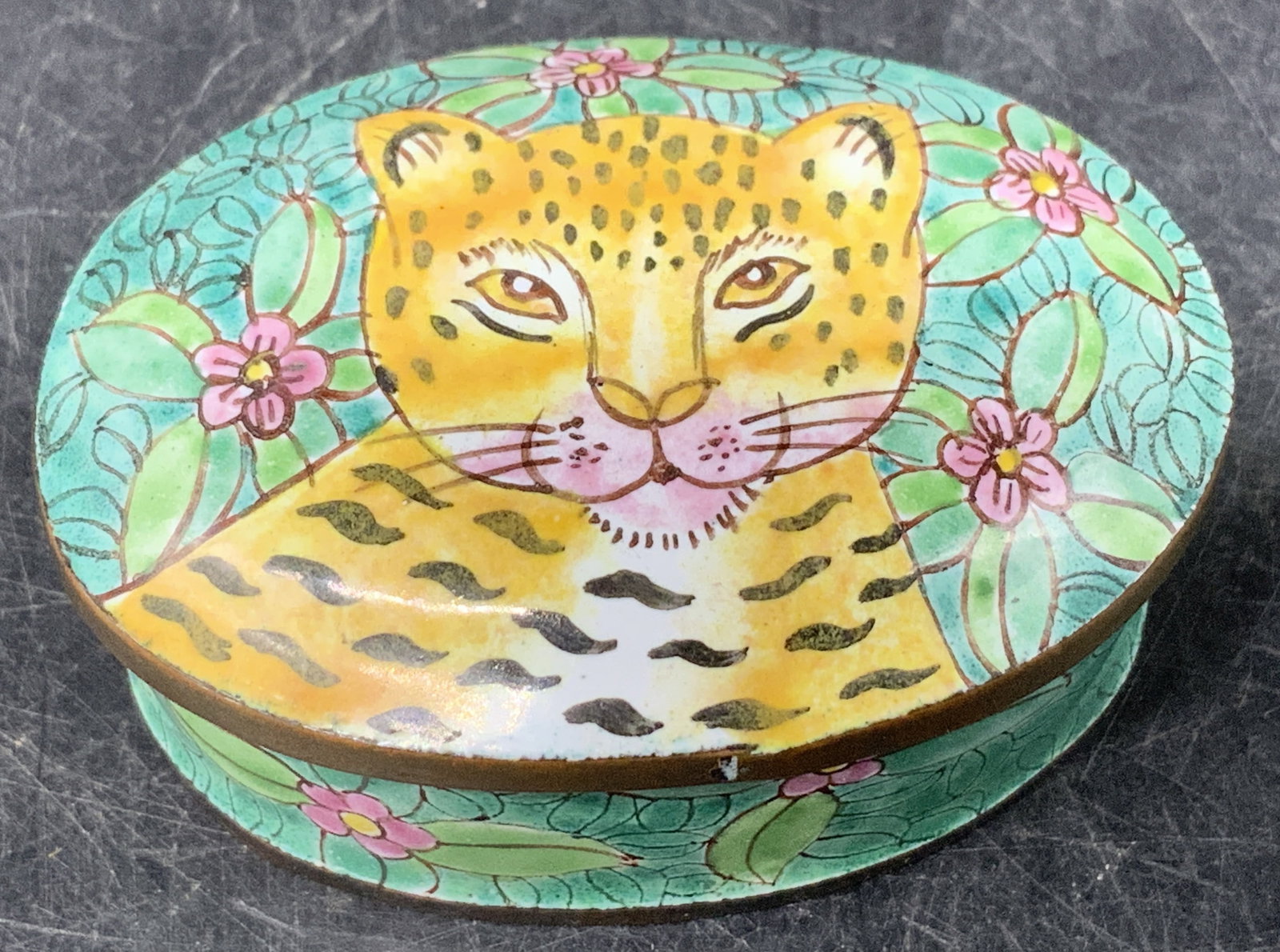 Knobler International Lion Enamel Trinket Box (1 of 6)