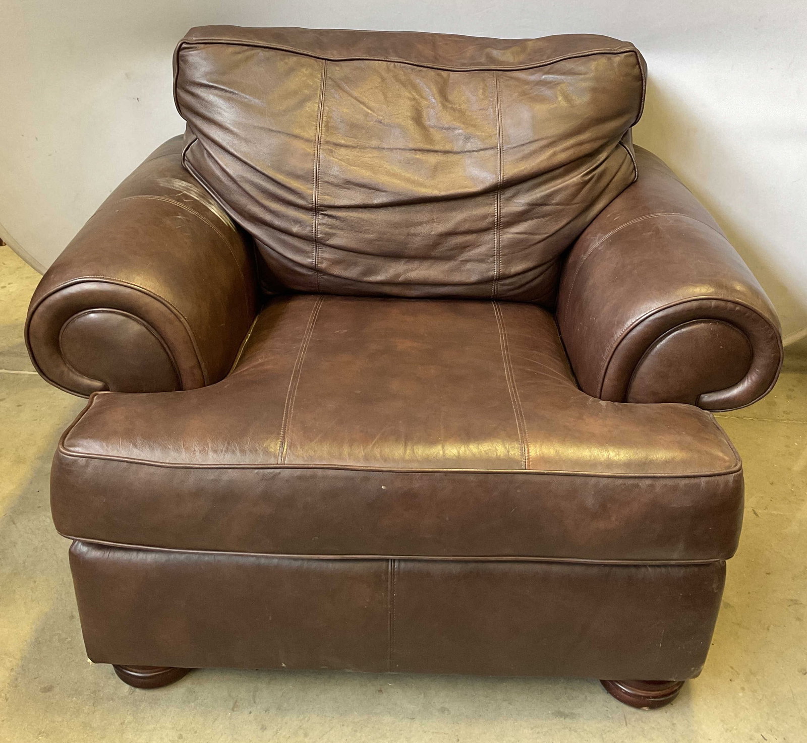 Bernhardt Brown Leather Oversize Armchair (1 of 10)