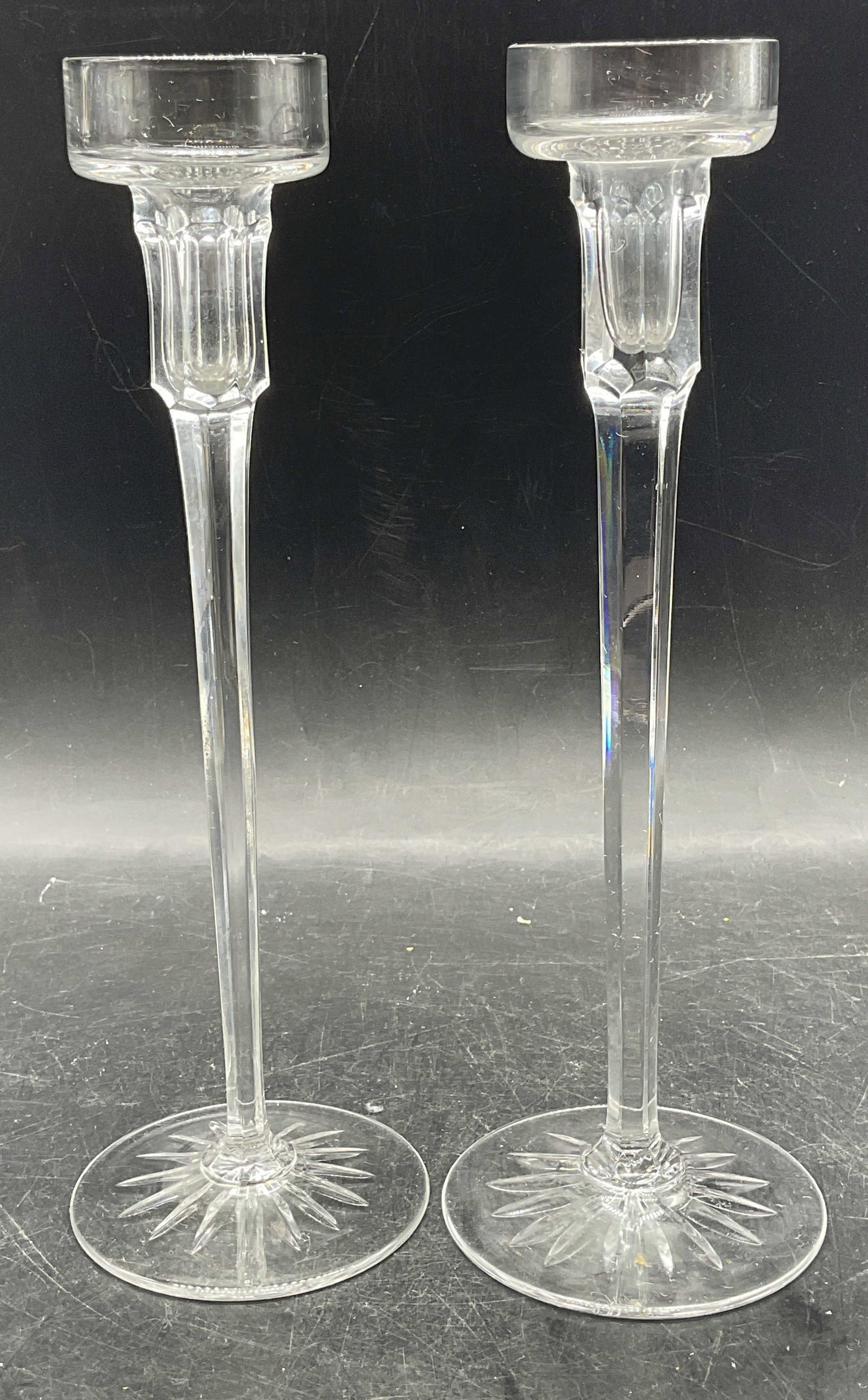 Pair Rogaska Crystal Candle Holders, Slovenia (1 of 7)
