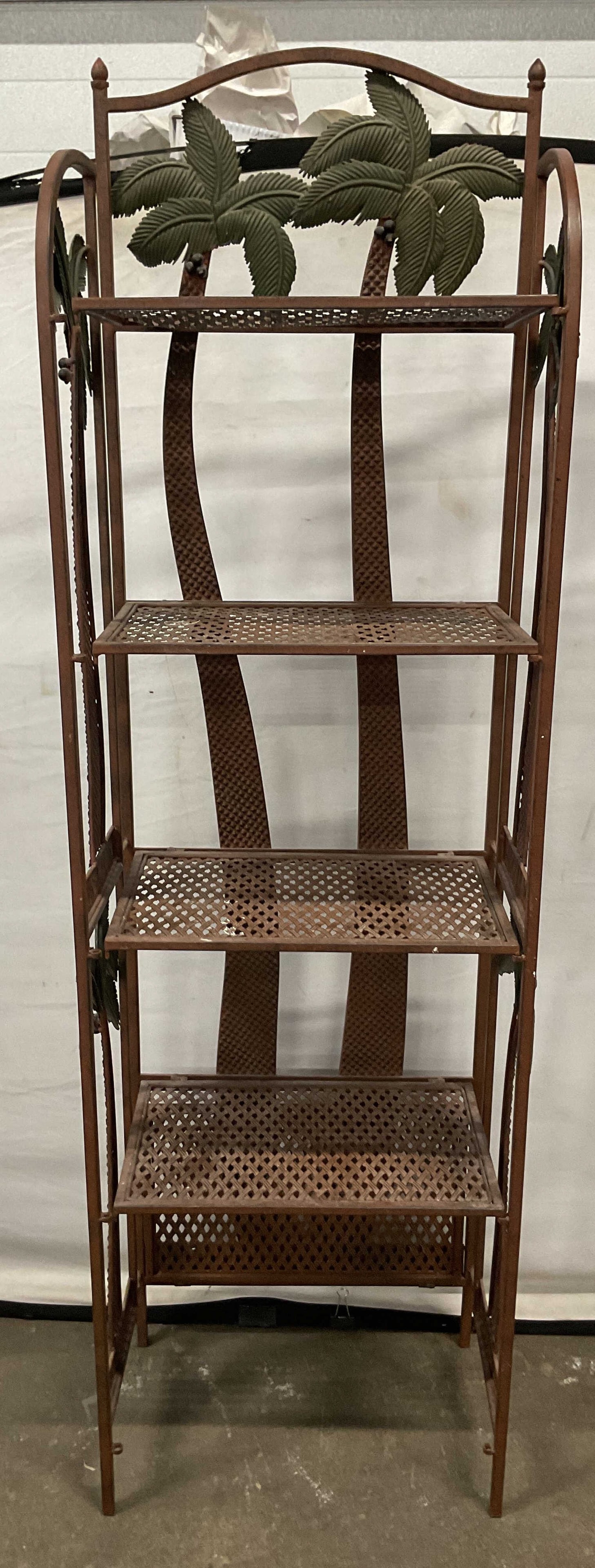 Vintage Metal Palm Tree Folding Bakers Rack 60in (1 of 11)