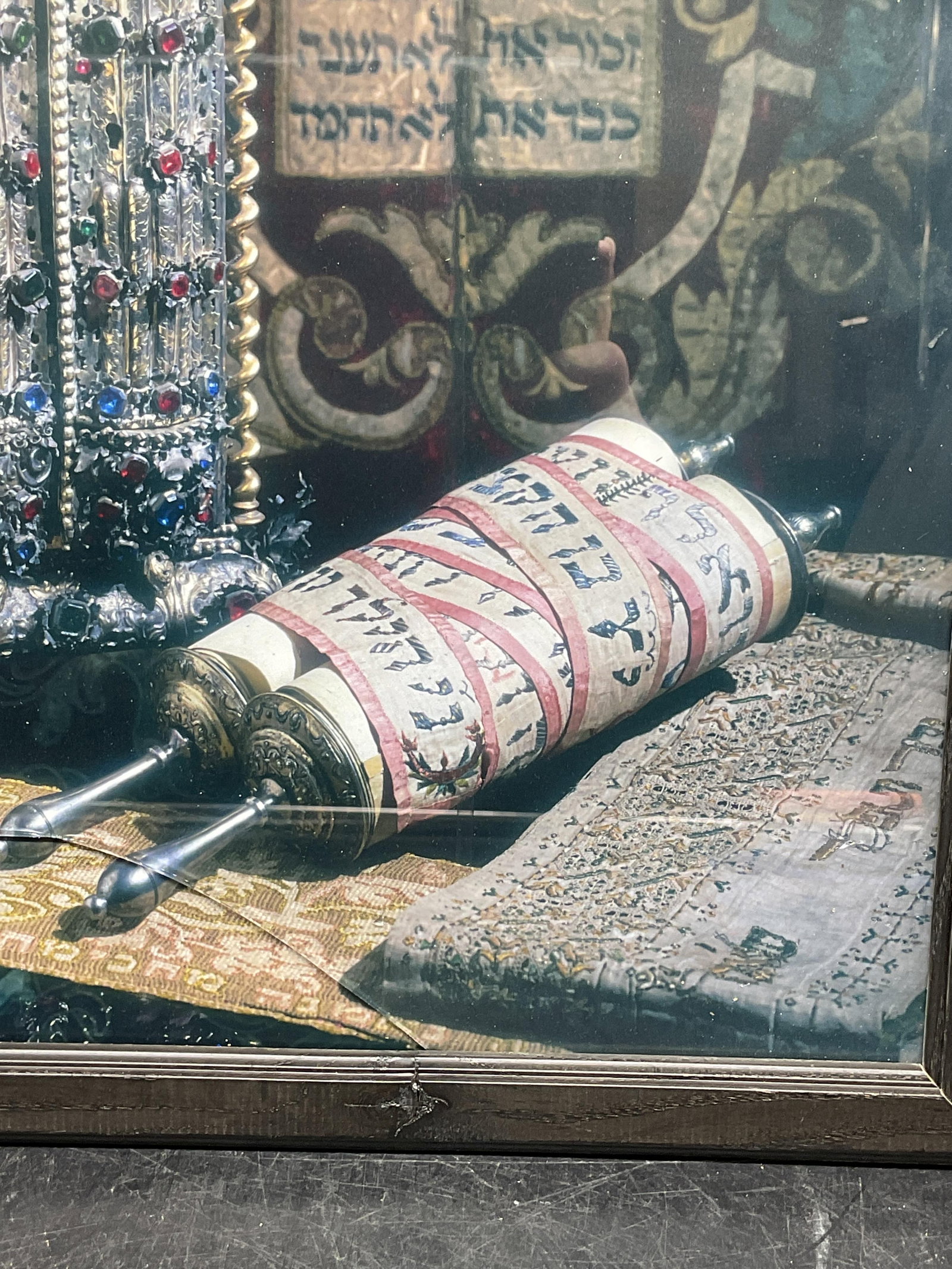 Framed Torah & Ten Commandments Lithograph - 3