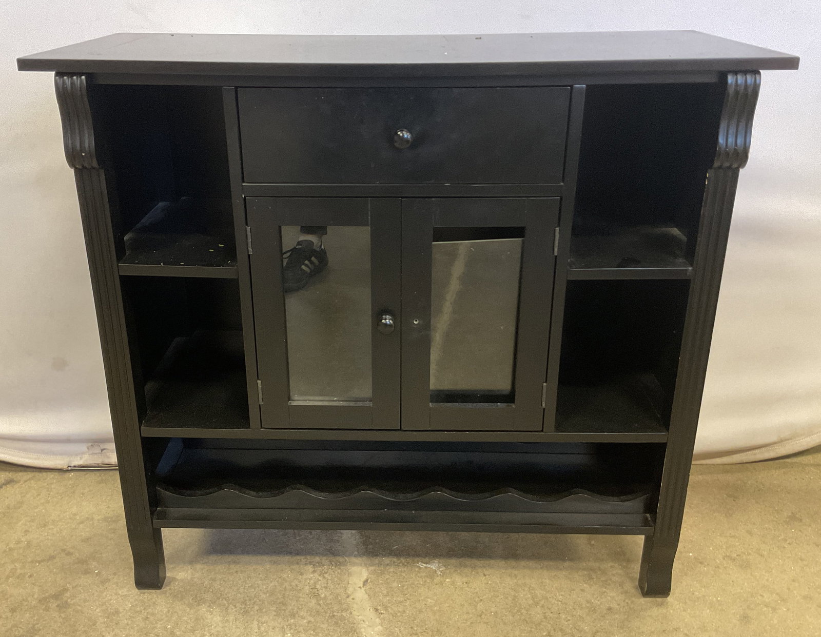 Vintage Black Wooden Console Cabinet (1 of 14)