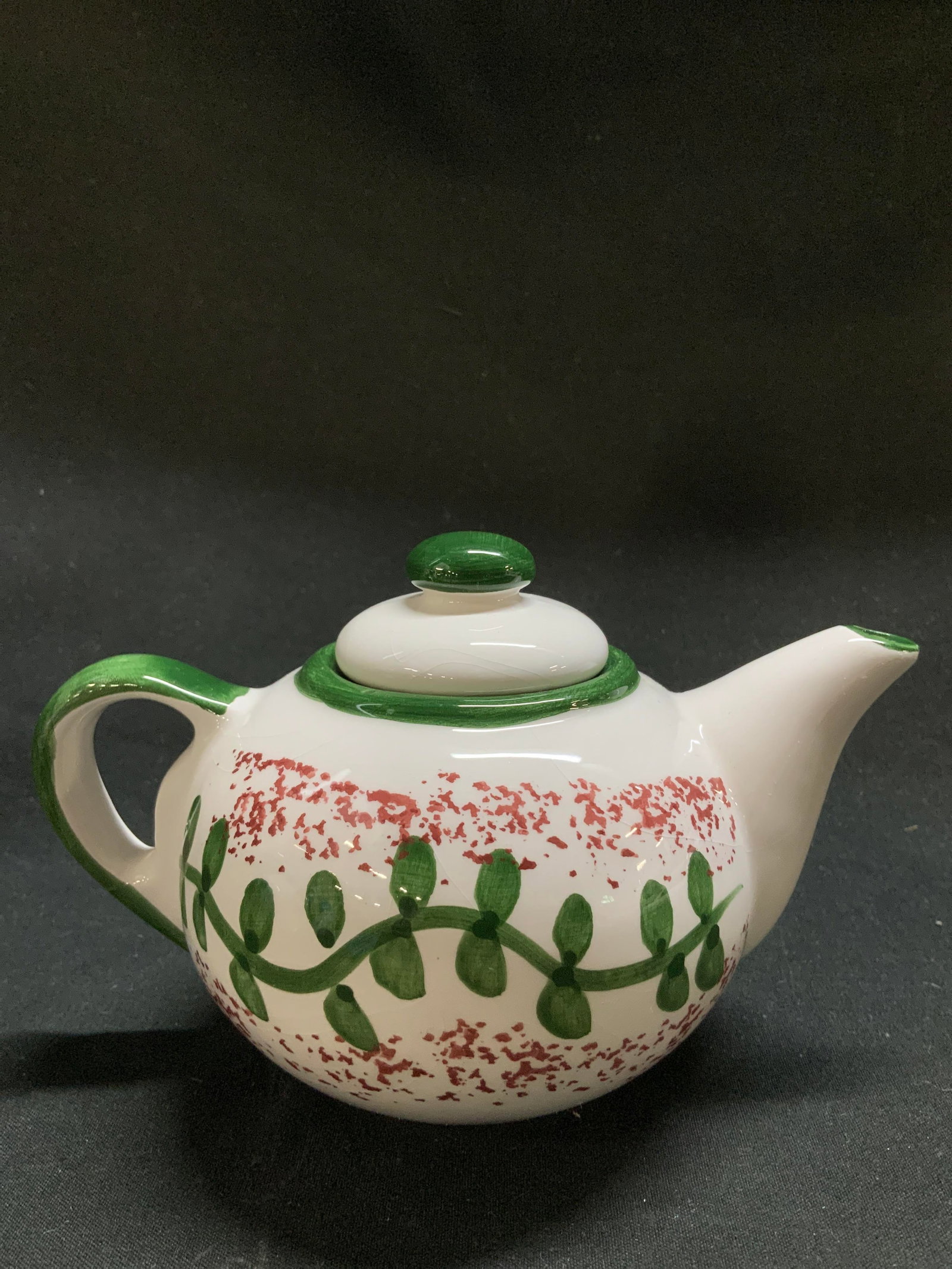 Pair Hand Painted Ceramic Teapots - 2