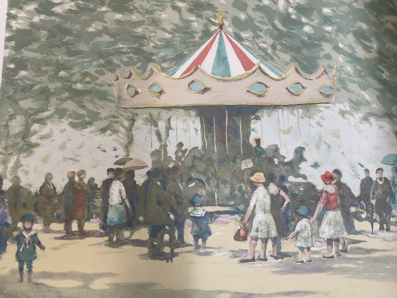 SGND Andre Gisson Carousel Lithograph 27in (1 of 7)
