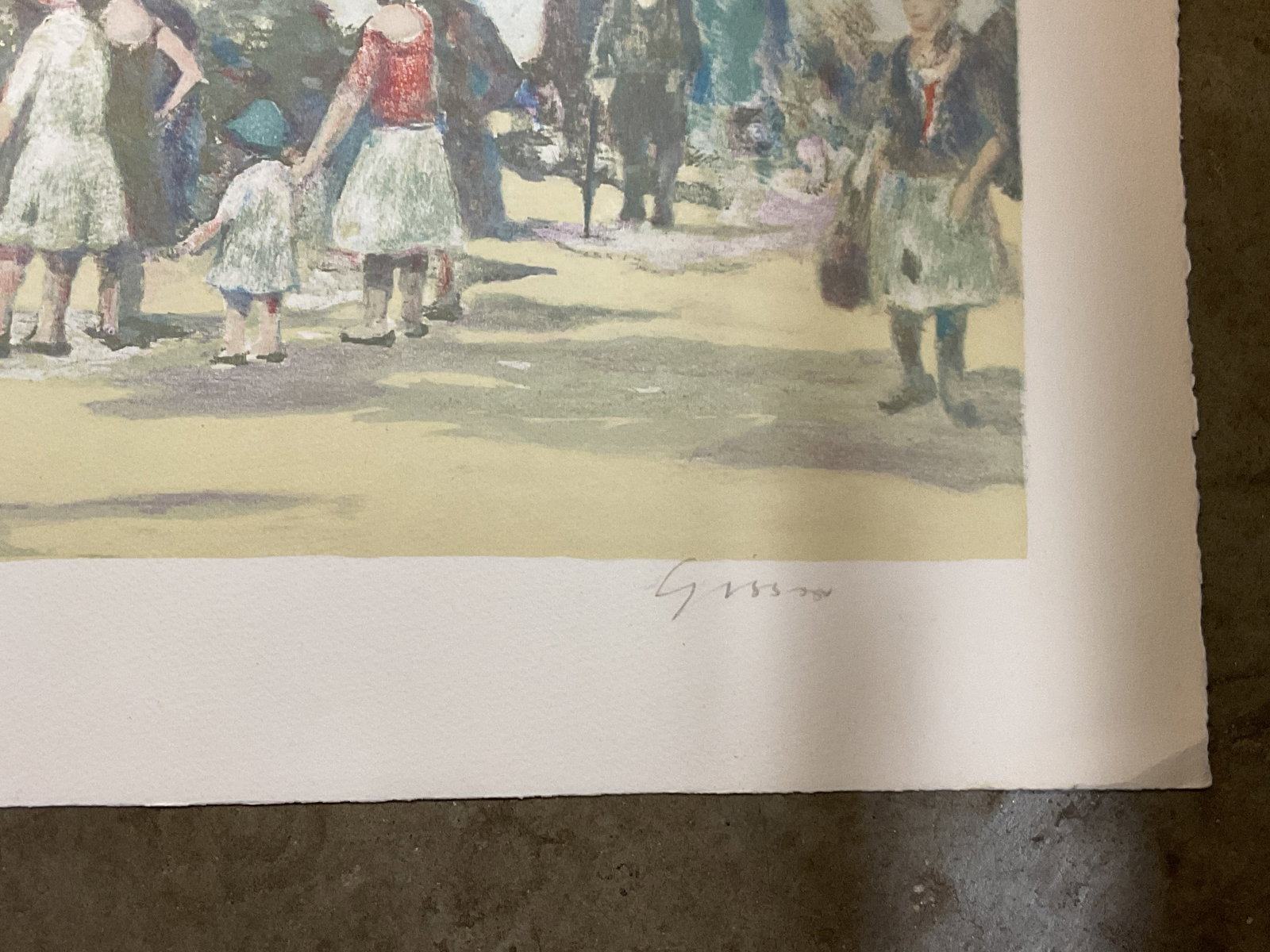 SGND Andre Gisson Carousel Lithograph 27in - 4