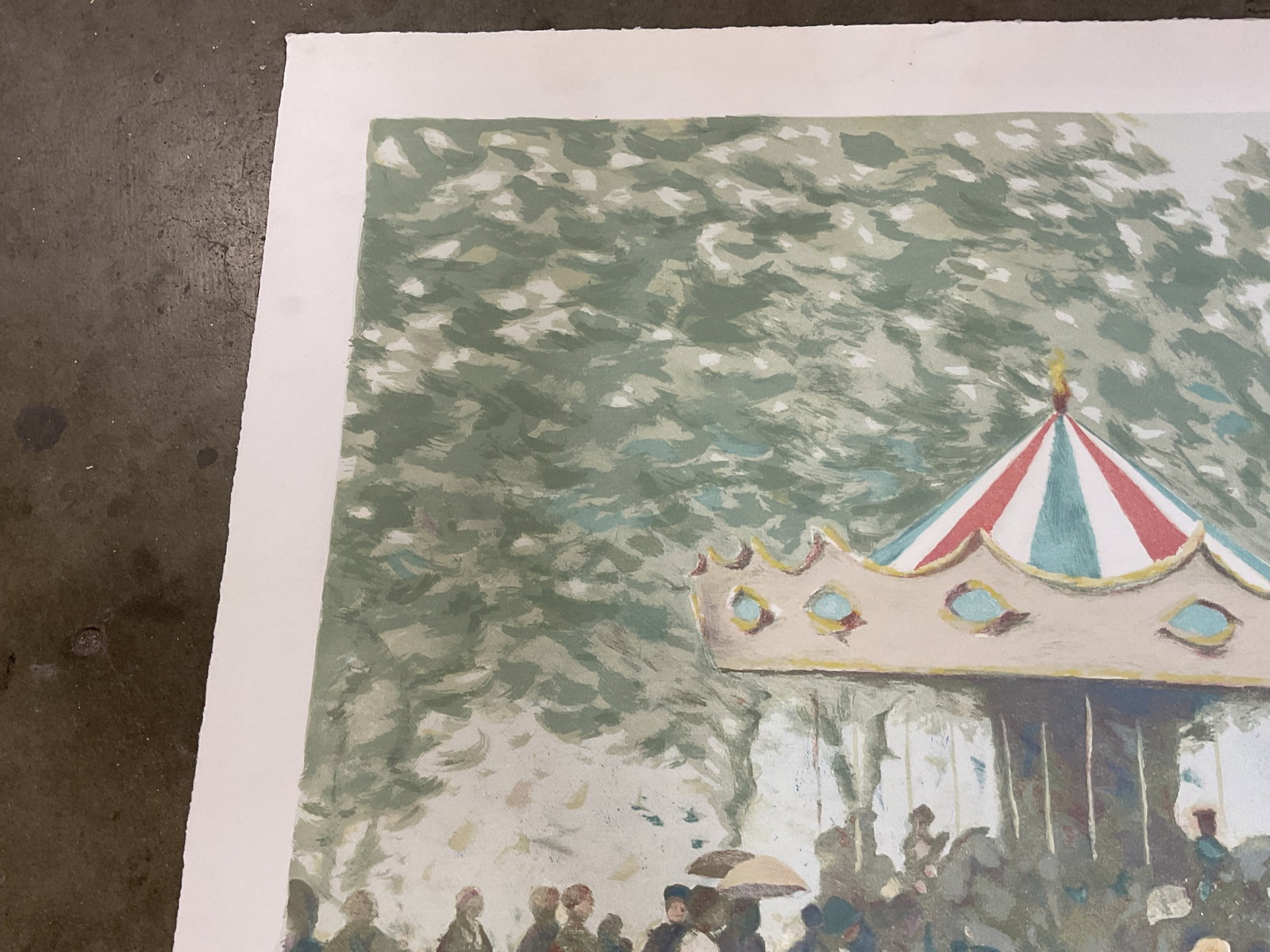 SGND Andre Gisson Carousel Lithograph 27in - 5