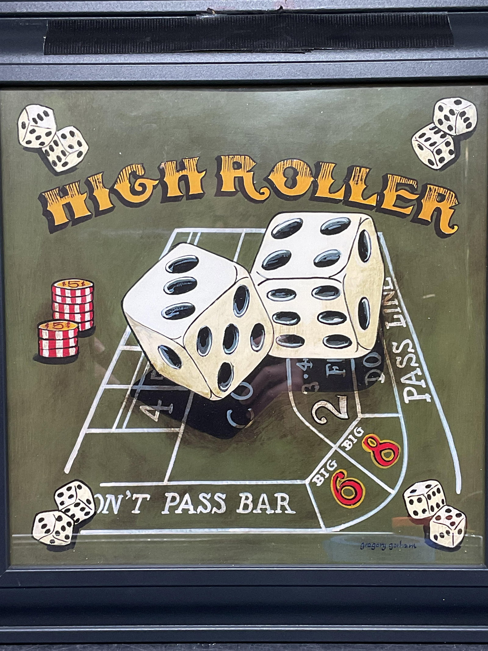 Framed Gorham High Roller Gambling Litho - 2