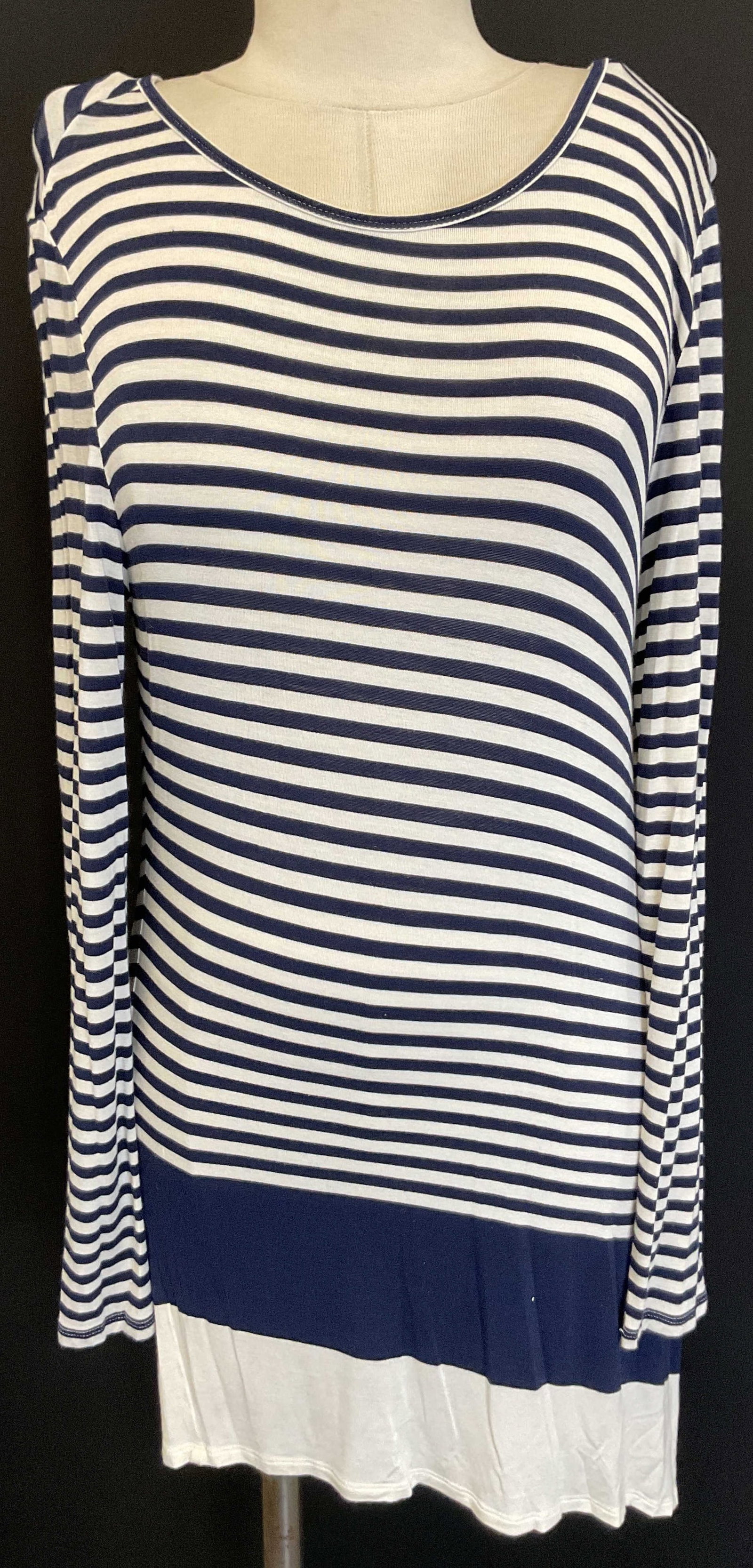Neiman Marcus Blue & White Striped Blouse (1 of 9)