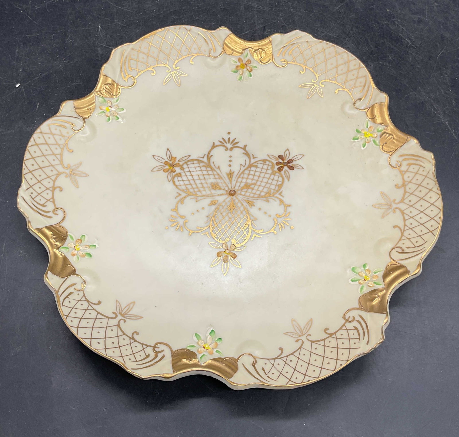 Vintage Lenwile China Gilt Floral Plate (1 of 6)