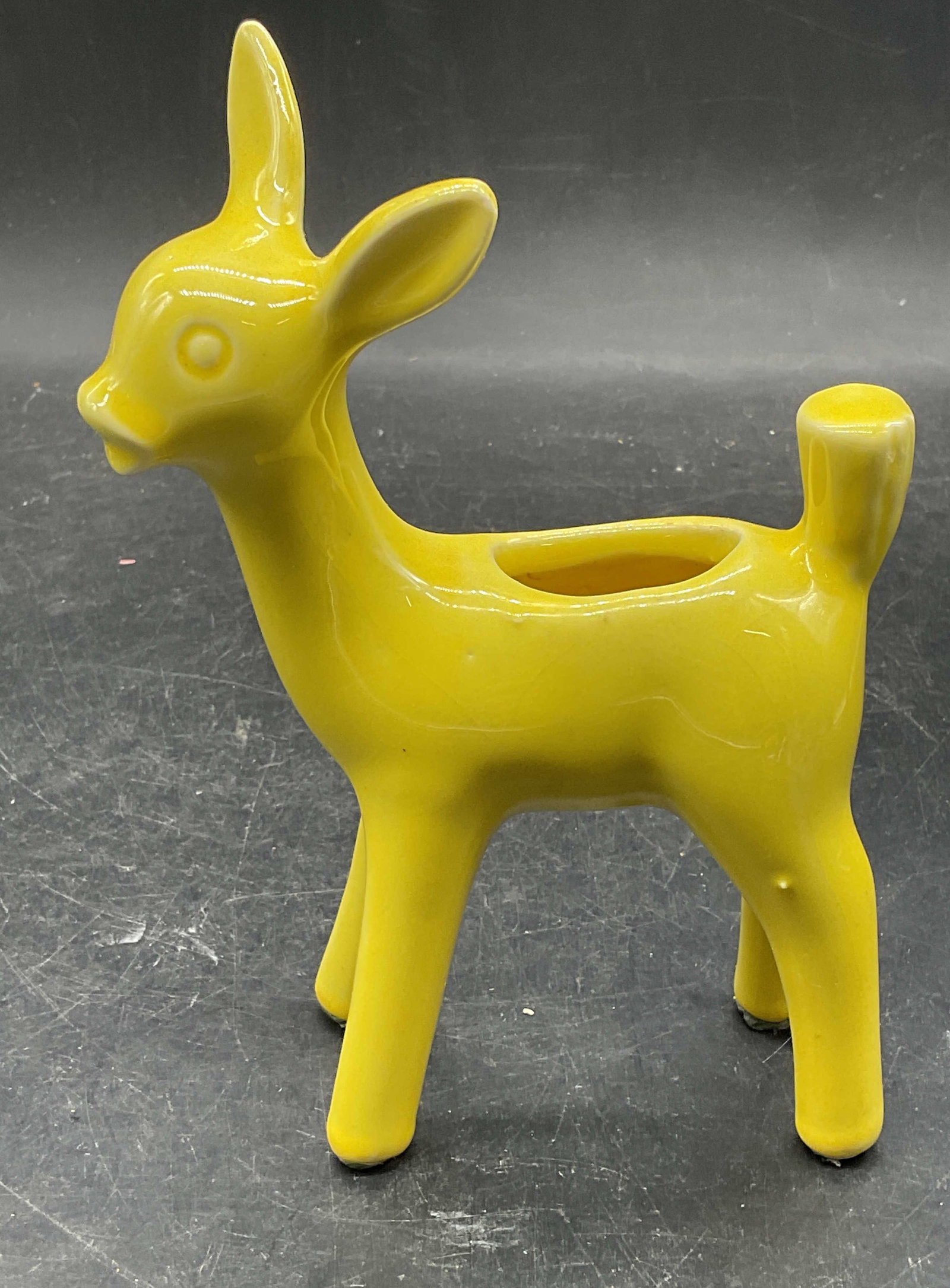 Vintage Yellow Ceramic Deer Planter (1 of 6)