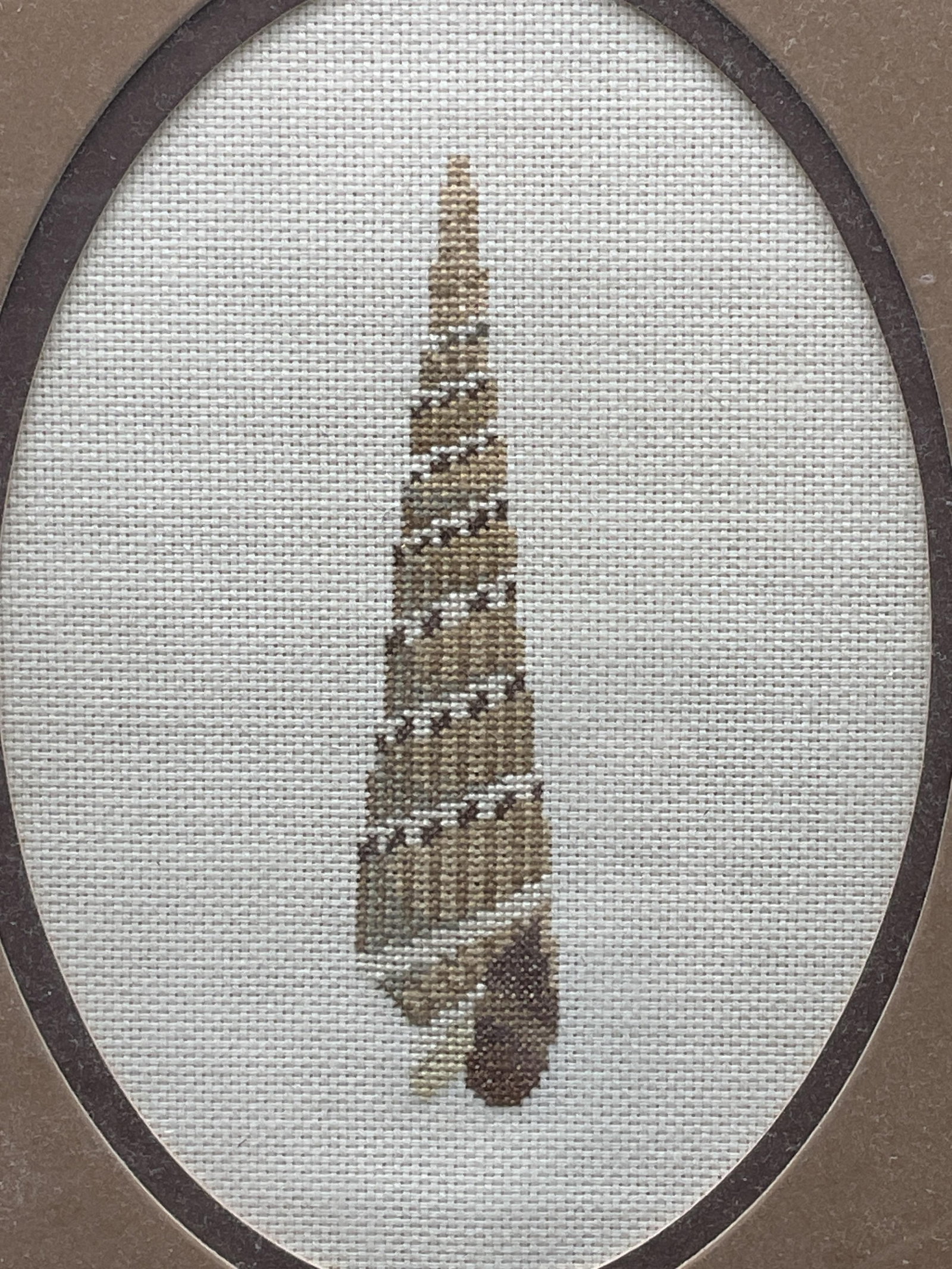 Framed Needlepoint Seashell Panel - 2
