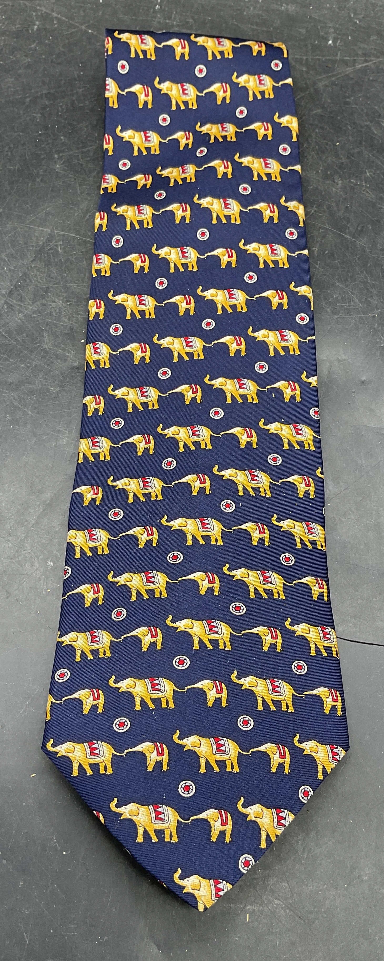 Vivace Blue Elephant Silk Tie USA (1 of 6)