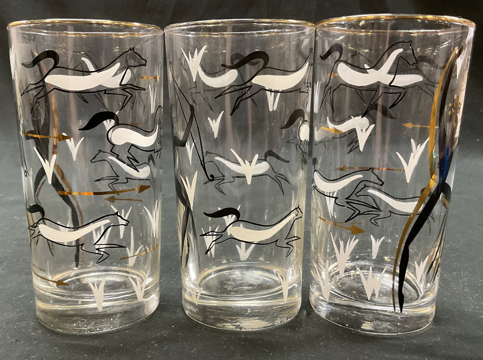Set 3 Vintage Glass High Ball Glasses (1 of 6)