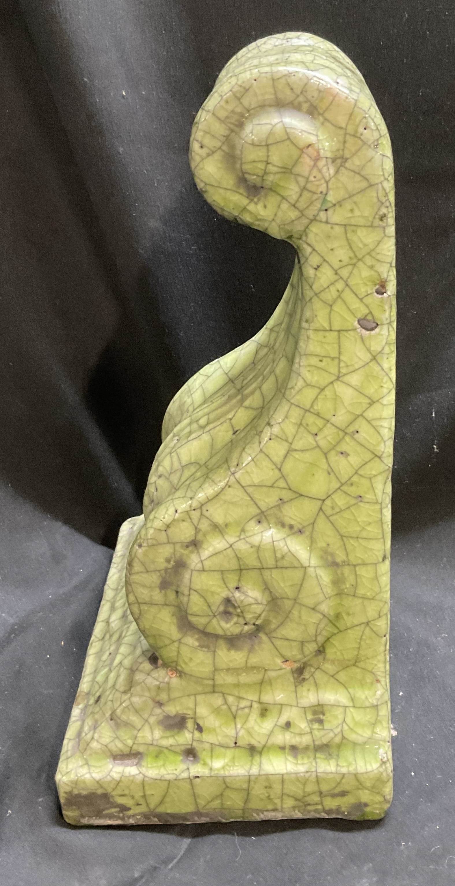 MCM Green Crackle Ceramic Wall Sconce (1 of 8)