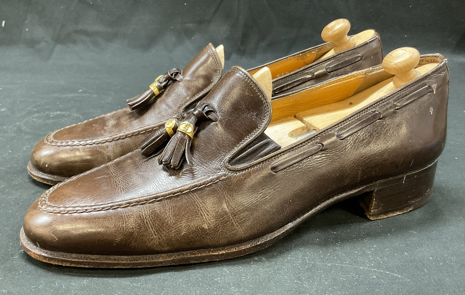 Gucci Brown Leather Tassel Loafers Italy (1 of 9)