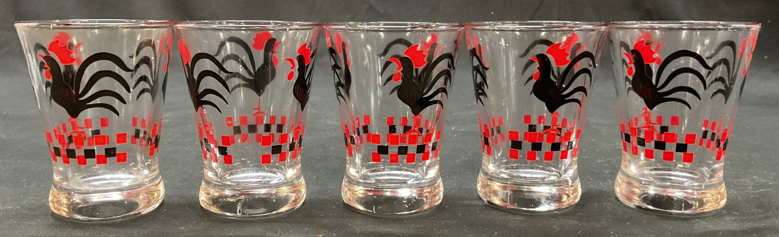 Set 5 Vintage Rooster Shot Glasses (1 of 7)