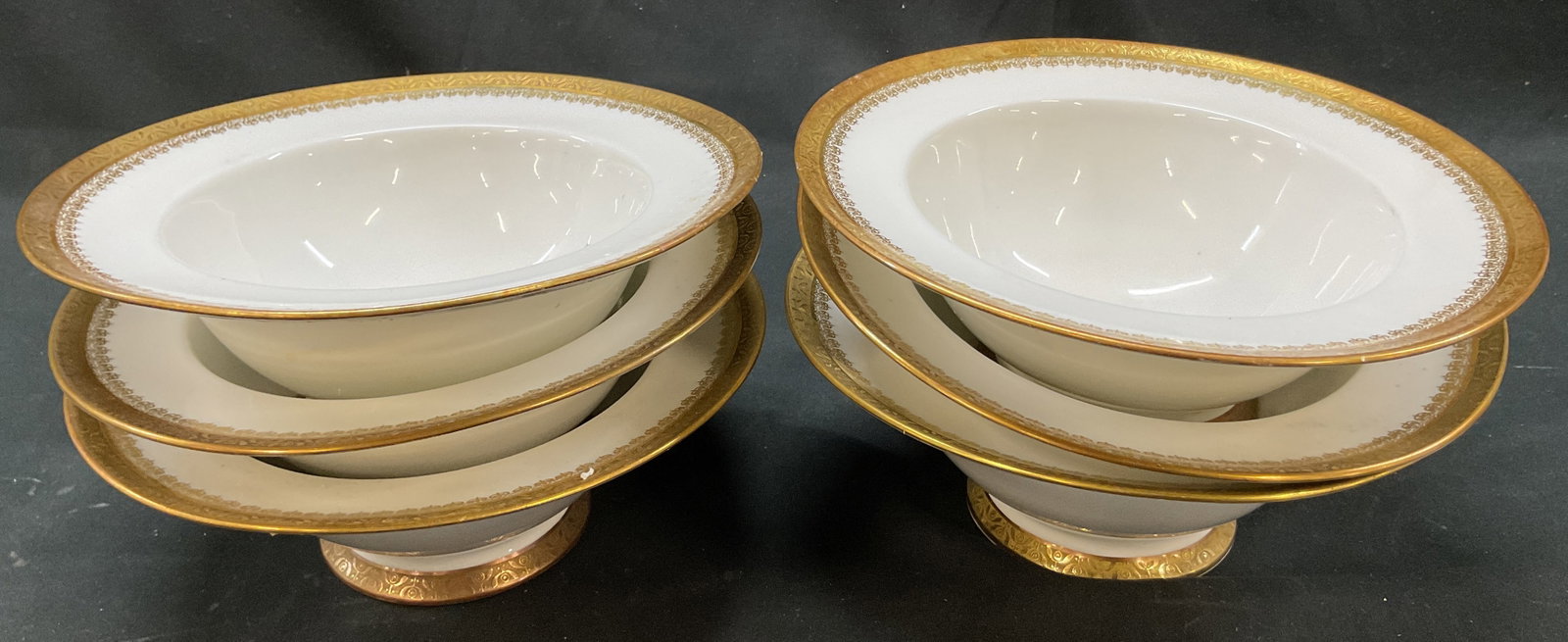 Set 6 Jean Pouyat Limoges Porcelain Bowls France (1 of 9)