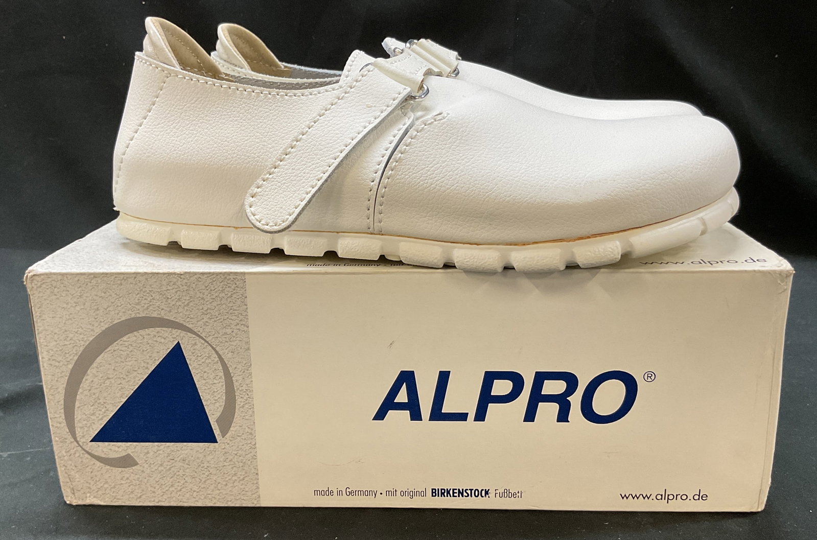 Alpro Birkenstock White Leather Clogs Germany NIB (1 of 13)