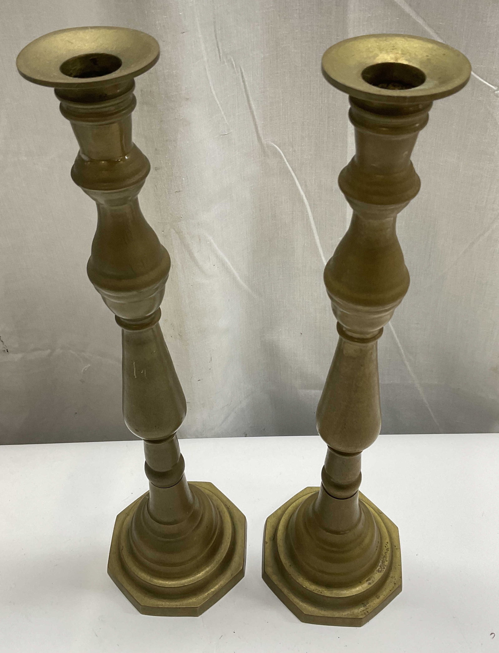 Pair Vintage Brass 15.25 Inch Candlesticks (1 of 7)