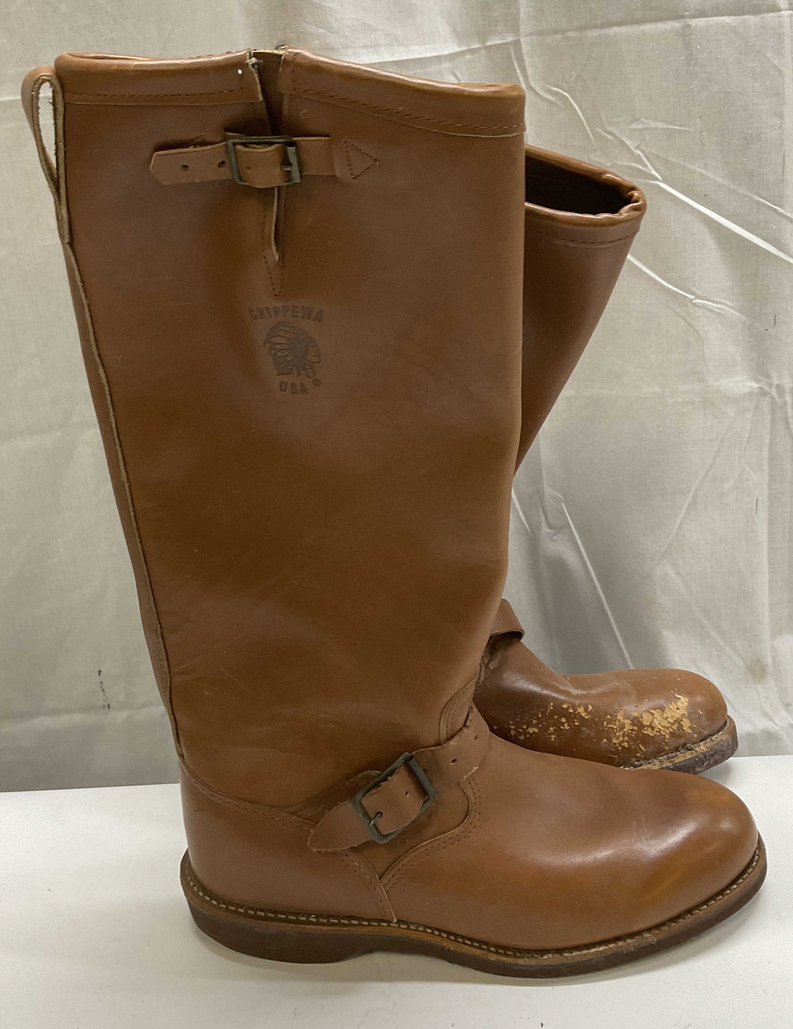 Chippewa USA Light Brown Leather Engineer Boots (1 of 13)